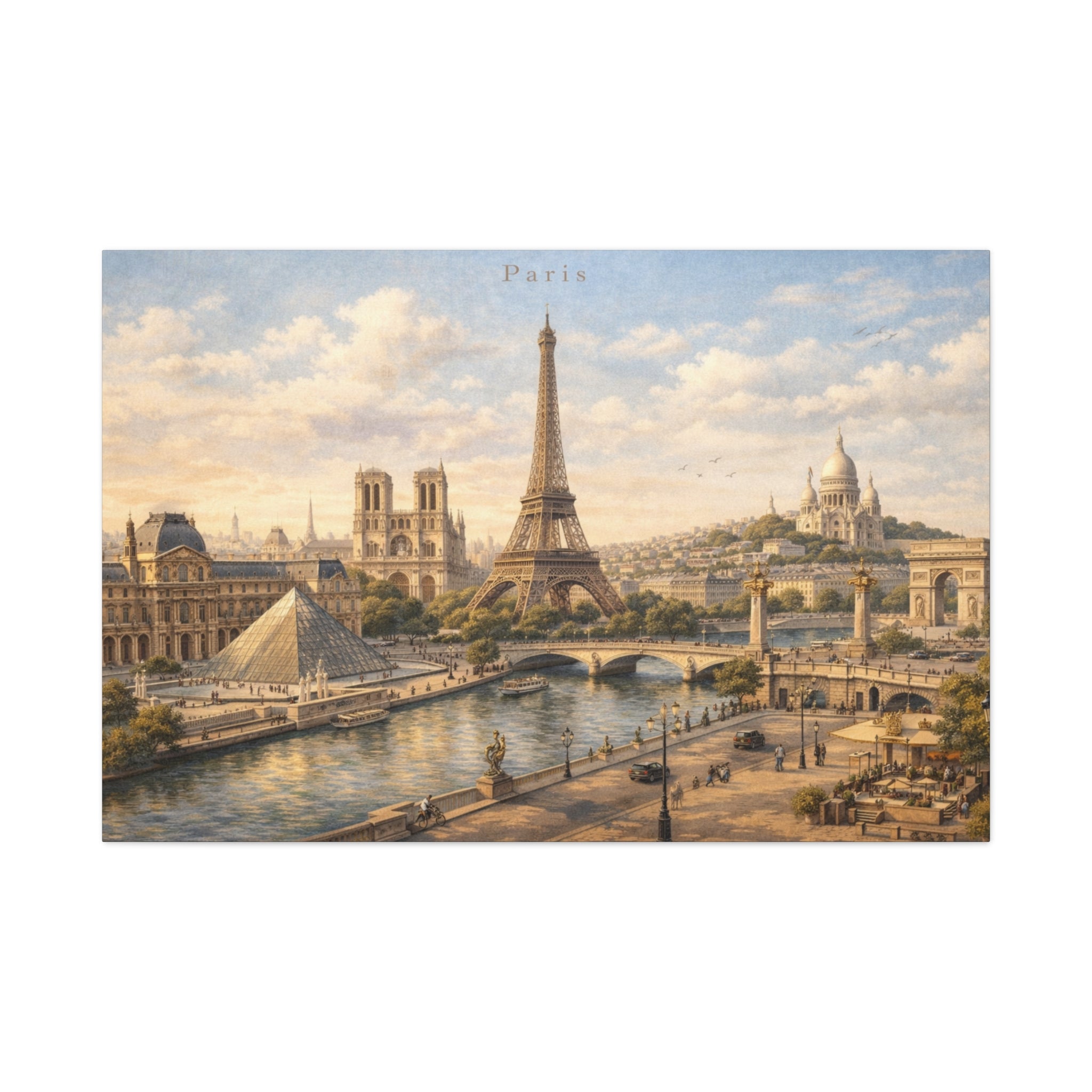 Paris Skyline Matte Canvas Wall Art