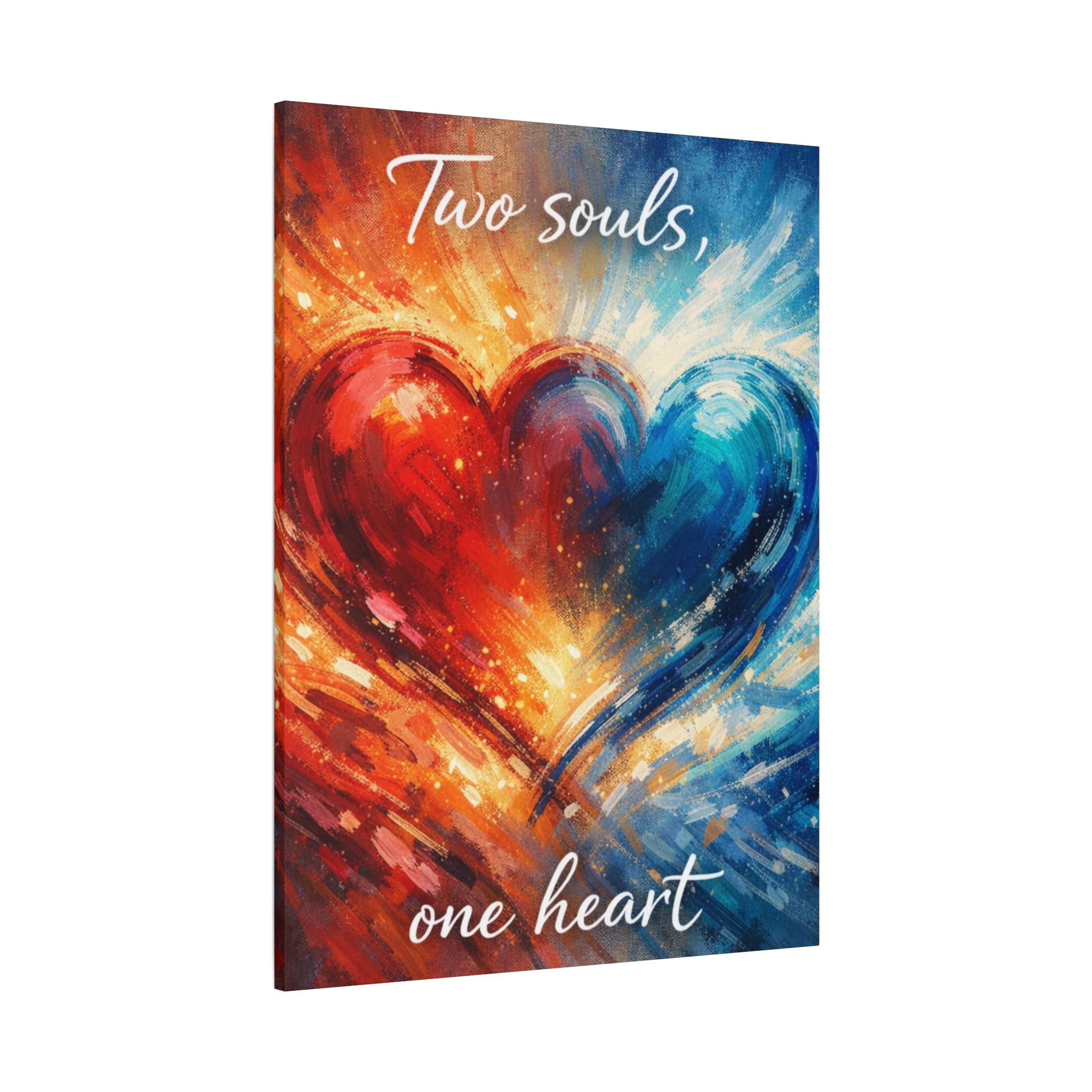 Two Souls One Heart Abstract Heart Canvas