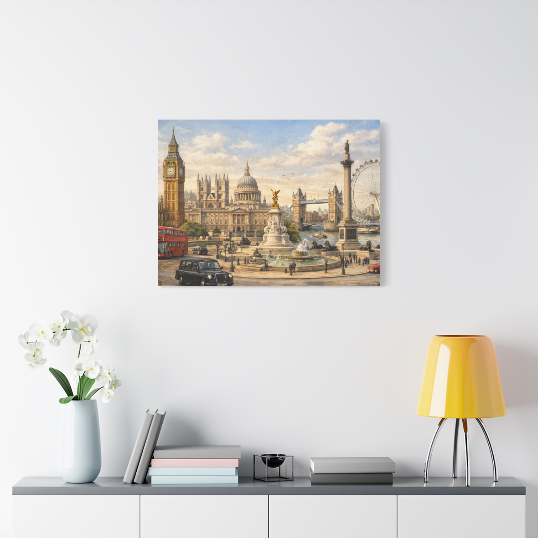 London Cityscape Matte Canvas Print Wall Art
