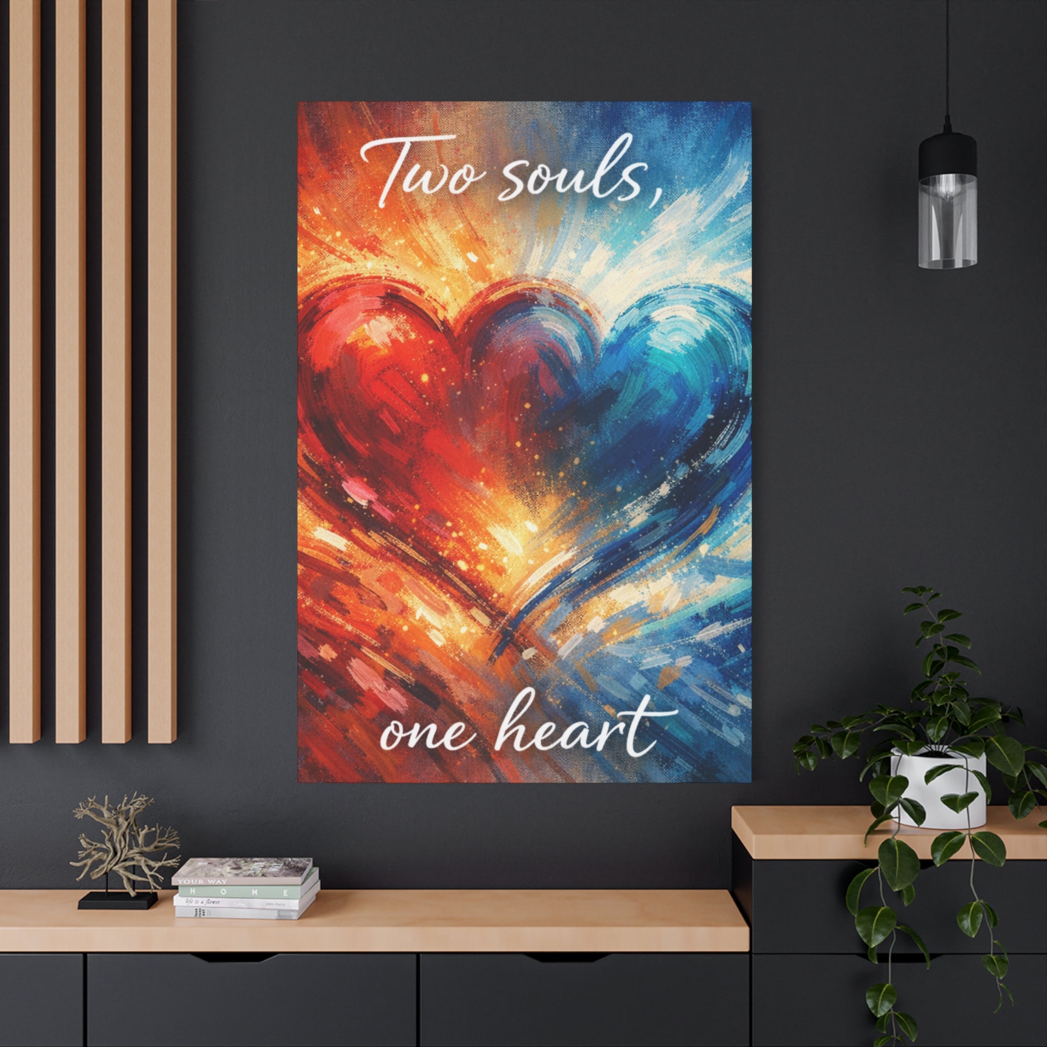 Two Souls One Heart Abstract Heart Canvas