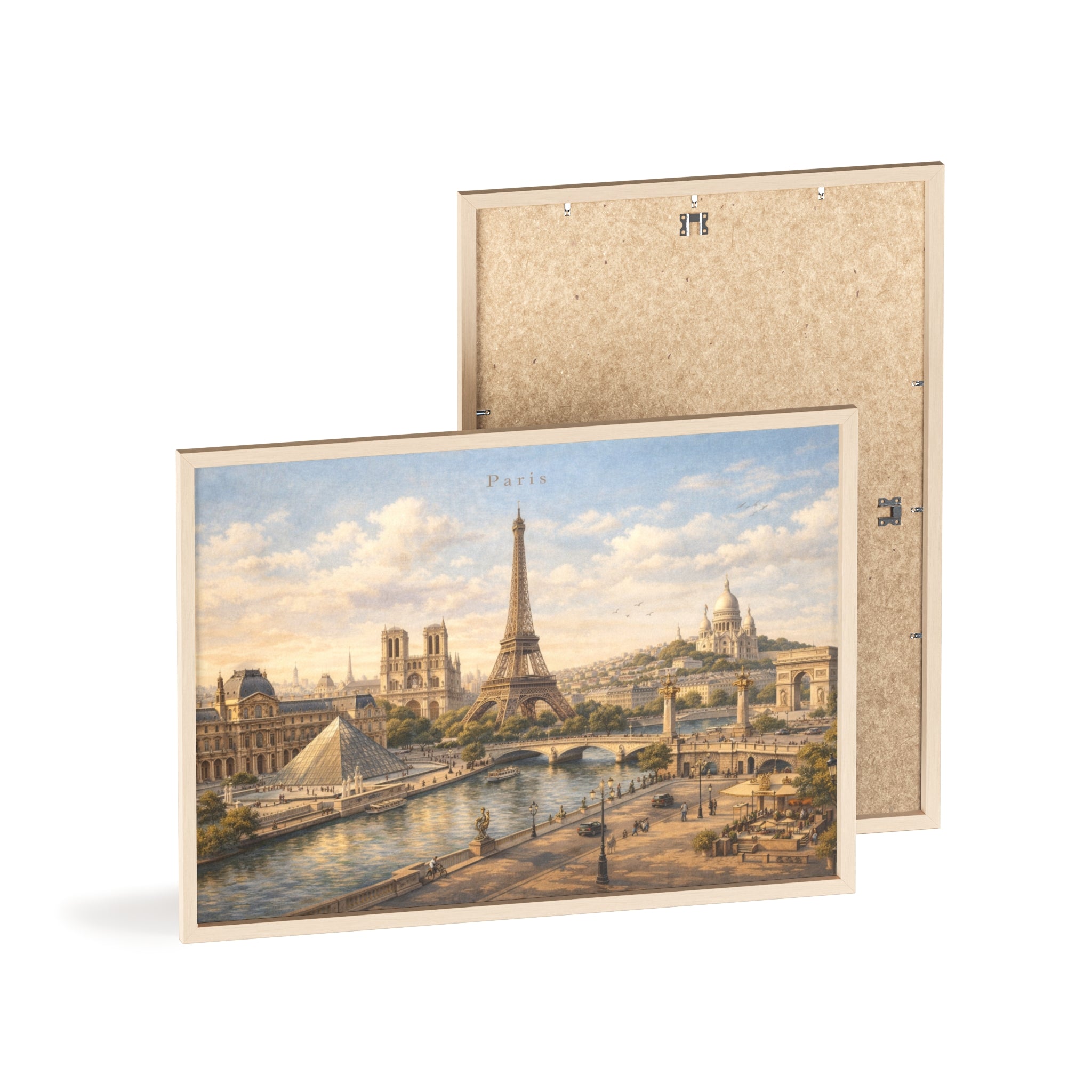 Paris Eiffel Tower Wood Framed Poster