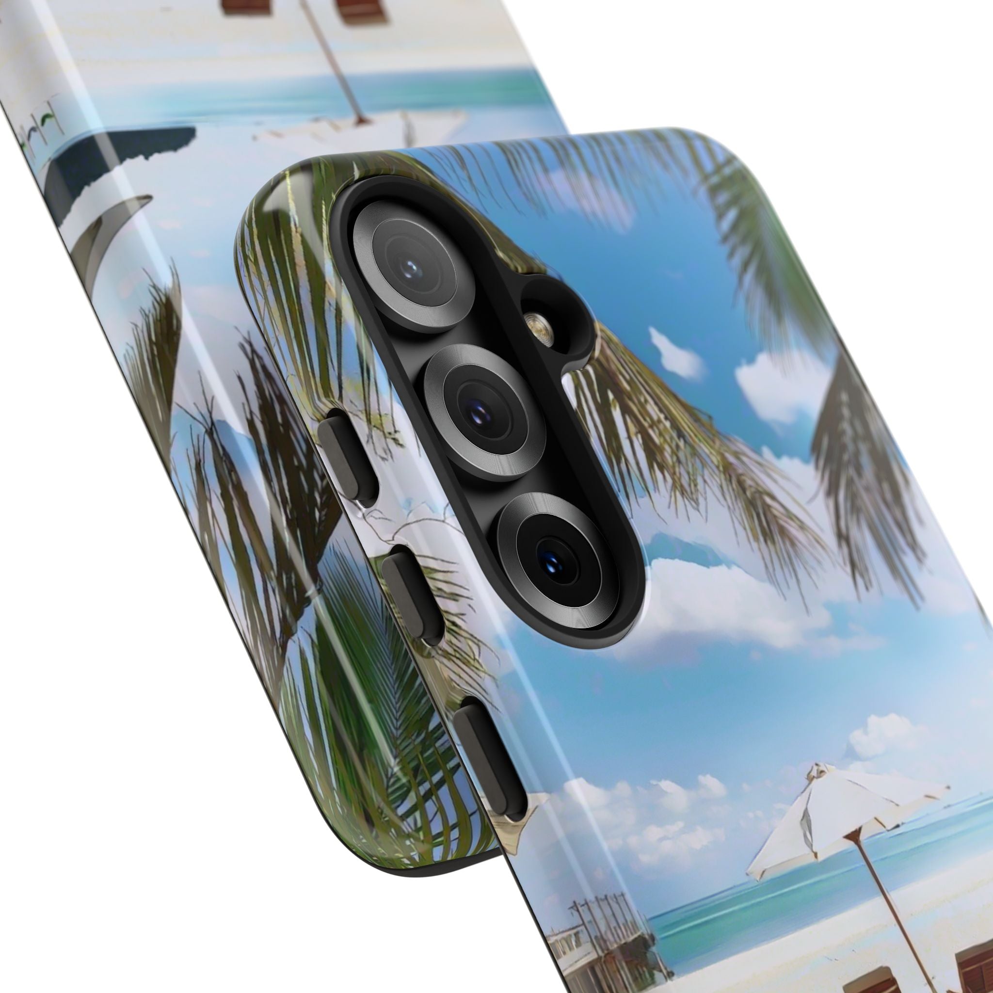 Beach Paradise Tropical Palm Beach Scene Tough Phone Case