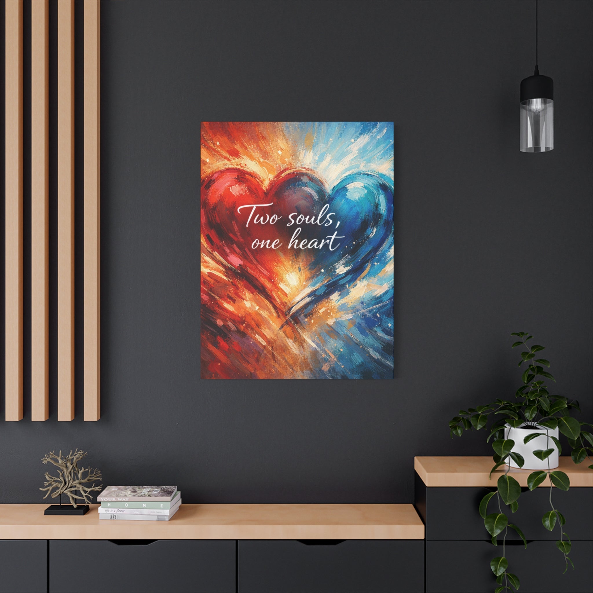 Two Souls One Heart Intertwined Heart Matte Canvas