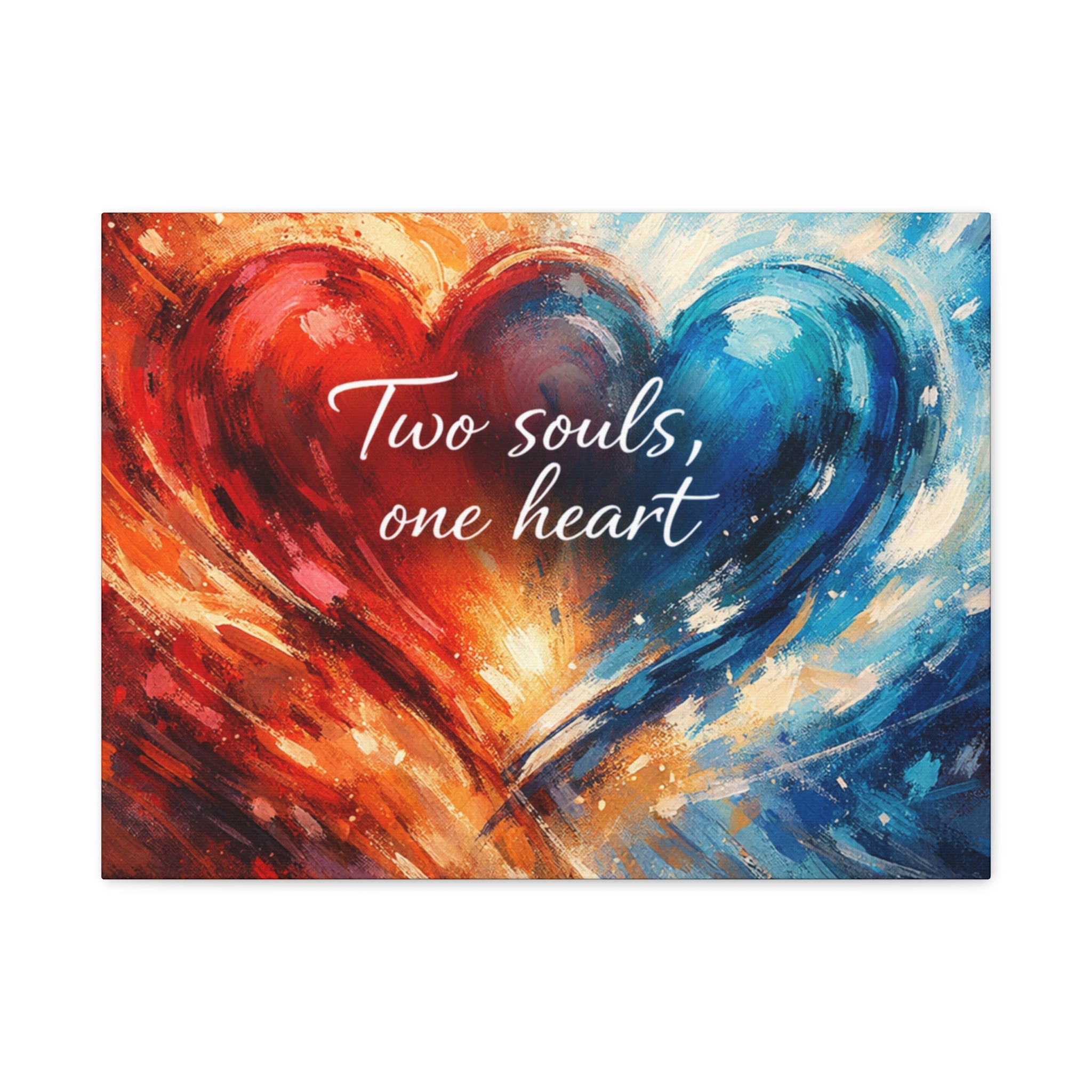 Two Souls One Heart Intertwined Heart Matte Canvas