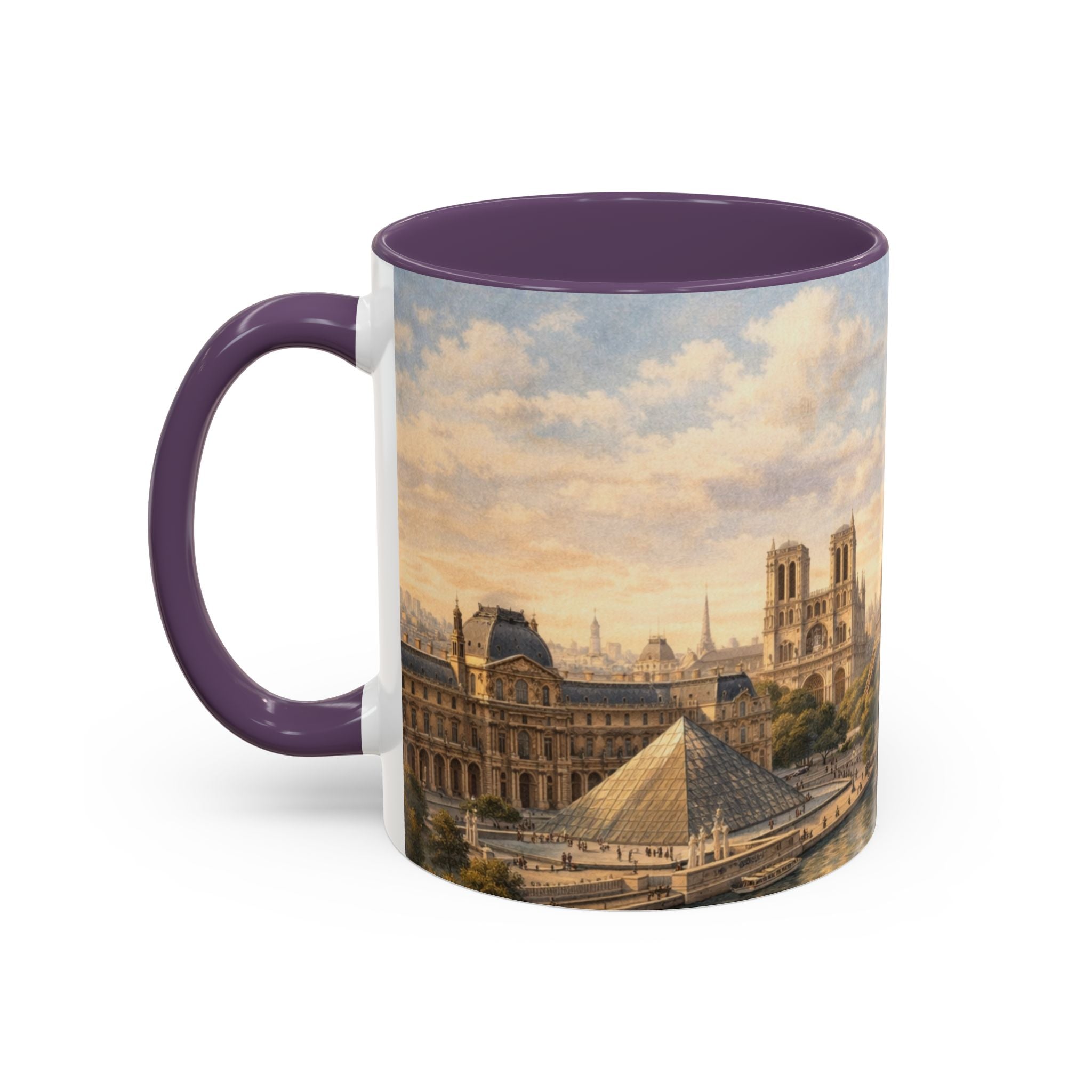 Paris Vintage Skyline Coffee Mug Eiffel Tower and Sacré‑Cœur