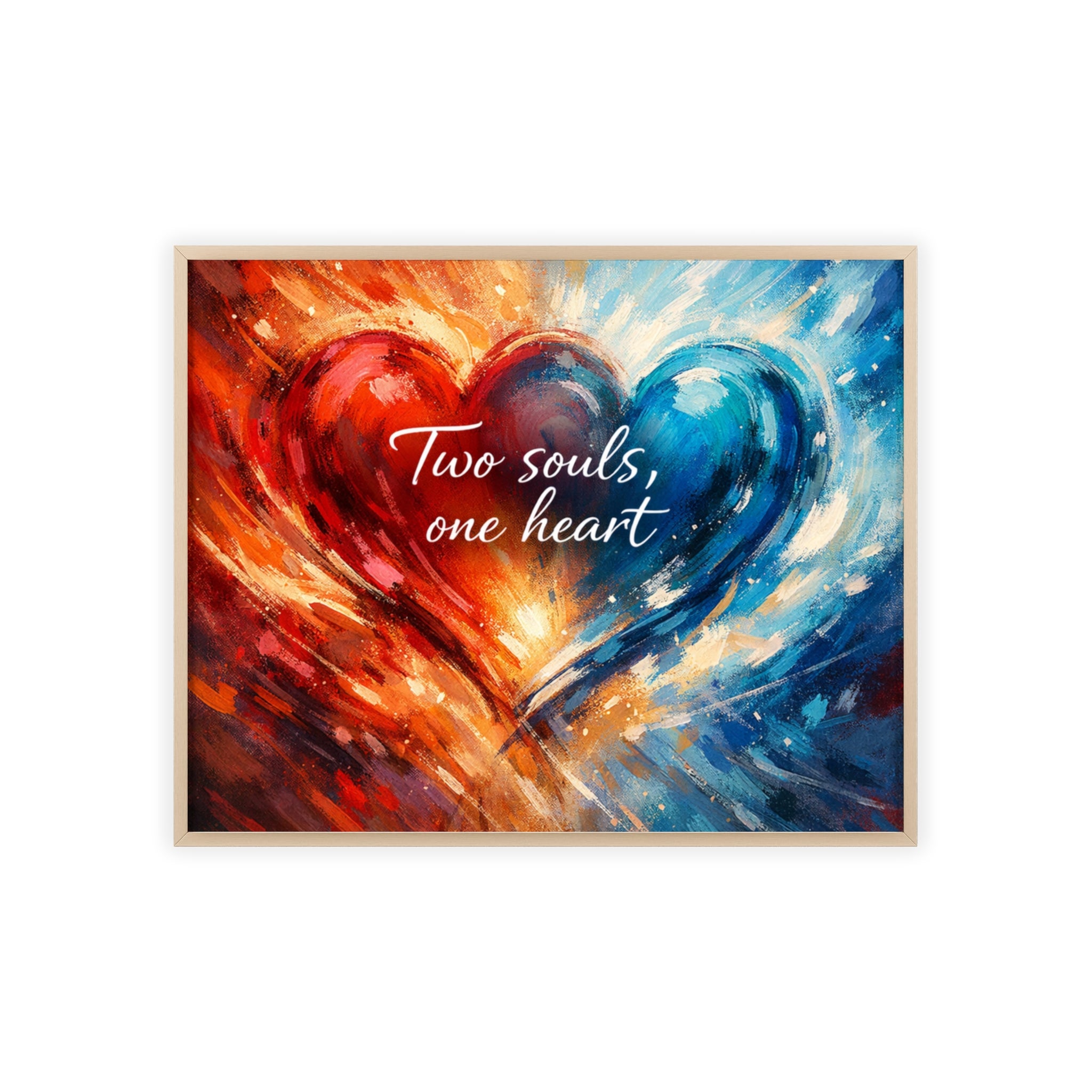 Two Souls One Heart Intertwined Heart Framed Painting