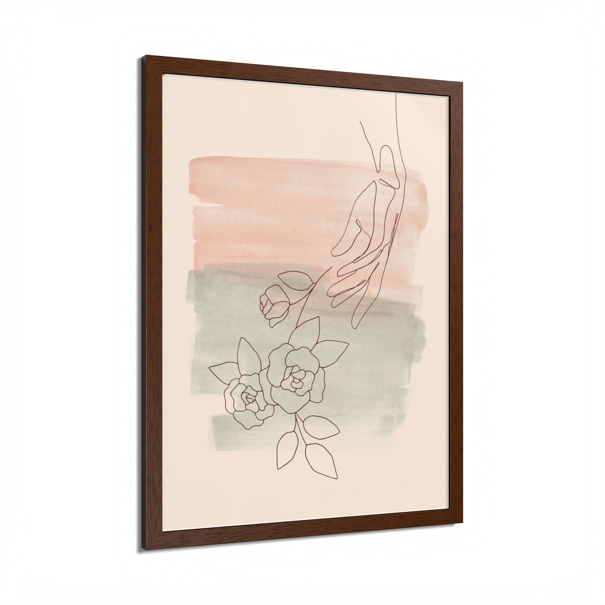 Hand Reaching for Flowers Framed Poster