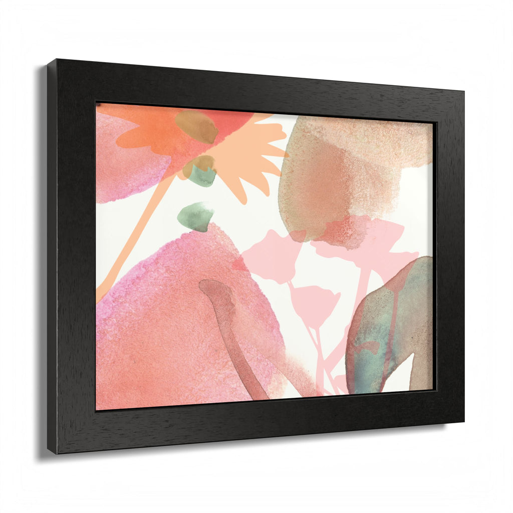 Multi-Color Abstract & Floral Design Framed Poster