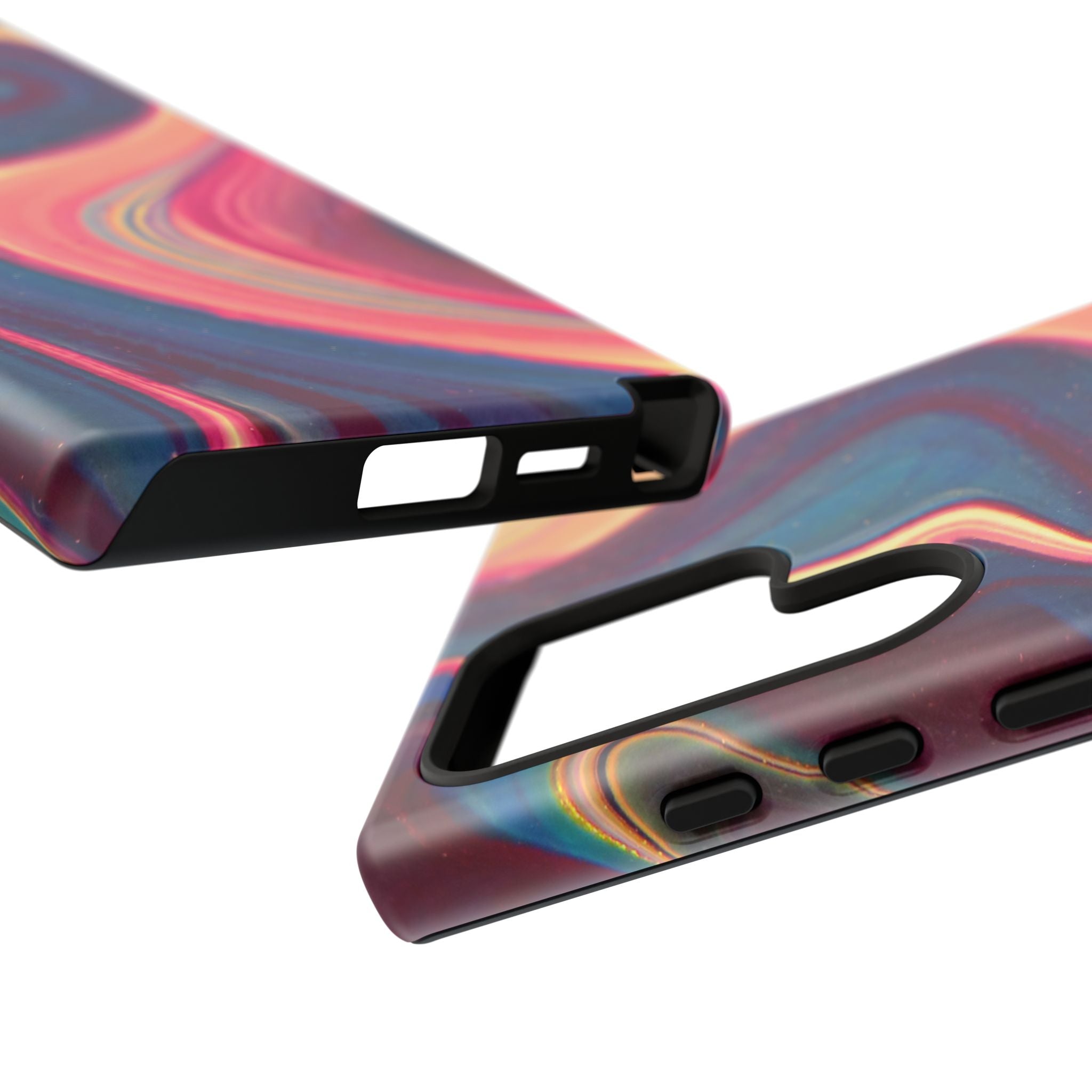 Colorful Wavy Marble Swirl Protective Phone Case