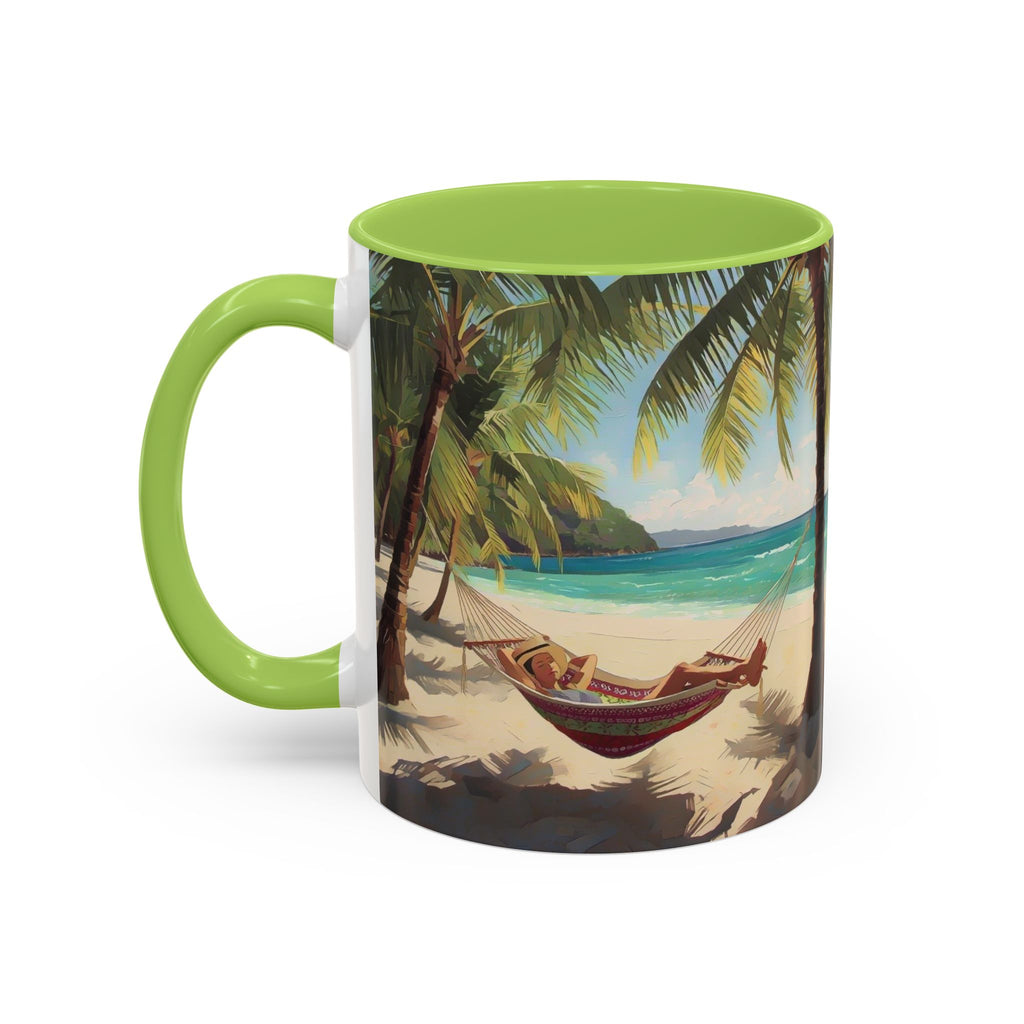 Tropical Beach Palm Trees & Hammock Coffee Mug