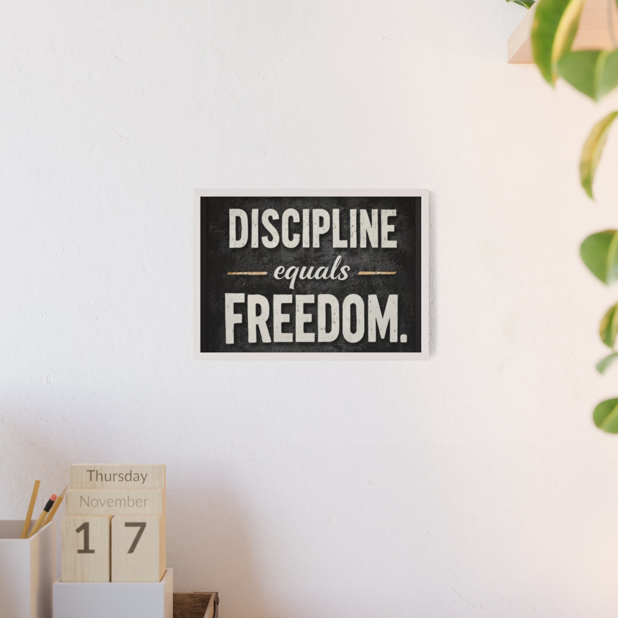 Discipline Equals Freedom Framed Poster