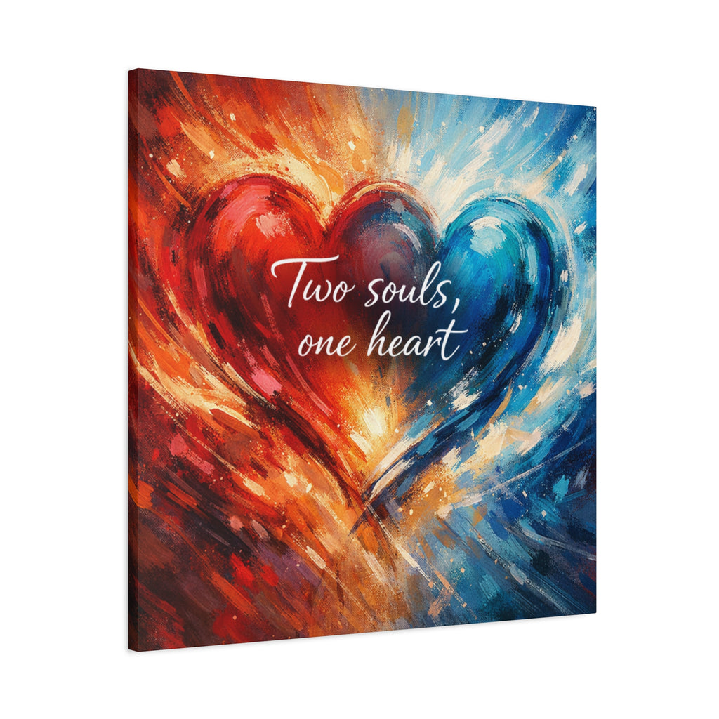Two Souls One Heart Intertwined Heart Matte Canvas