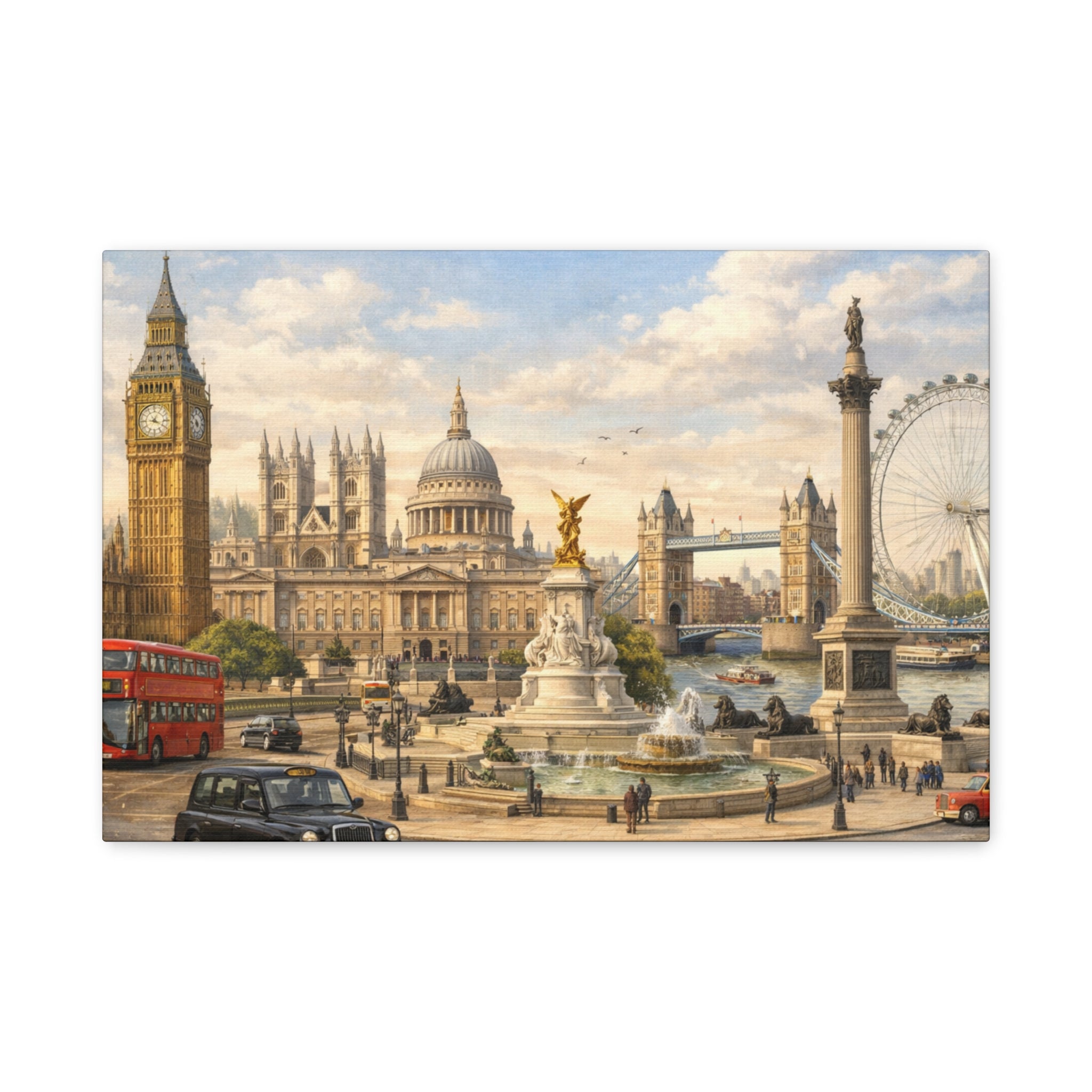 London Cityscape Matte Canvas Print Wall Art