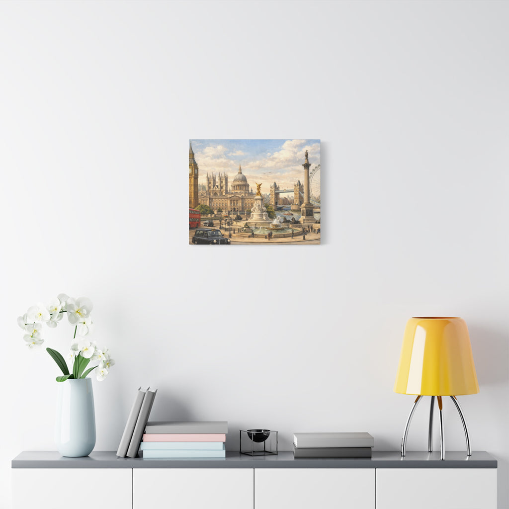 London Cityscape Matte Canvas Print Wall Art