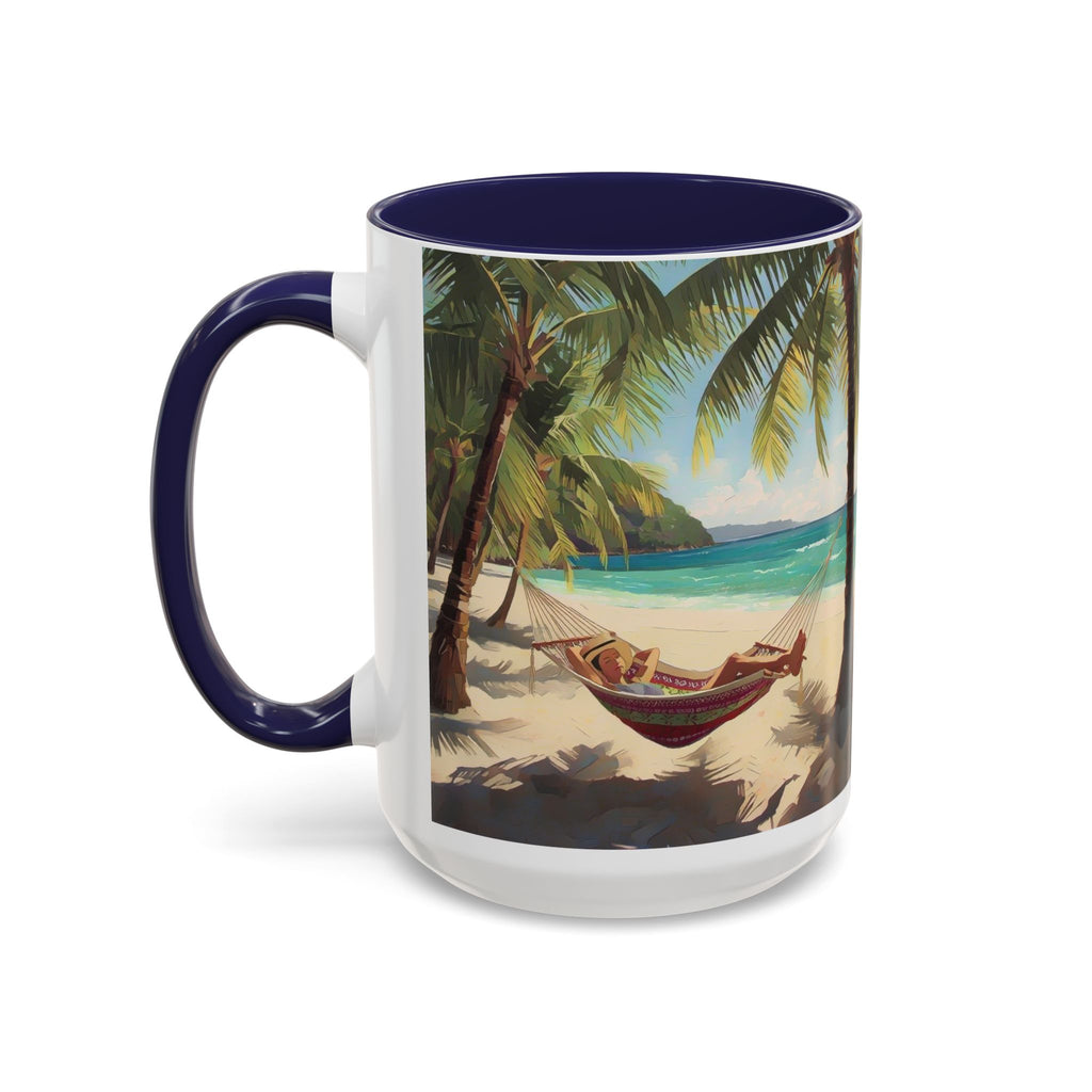 Tropical Beach Palm Trees & Hammock Coffee Mug