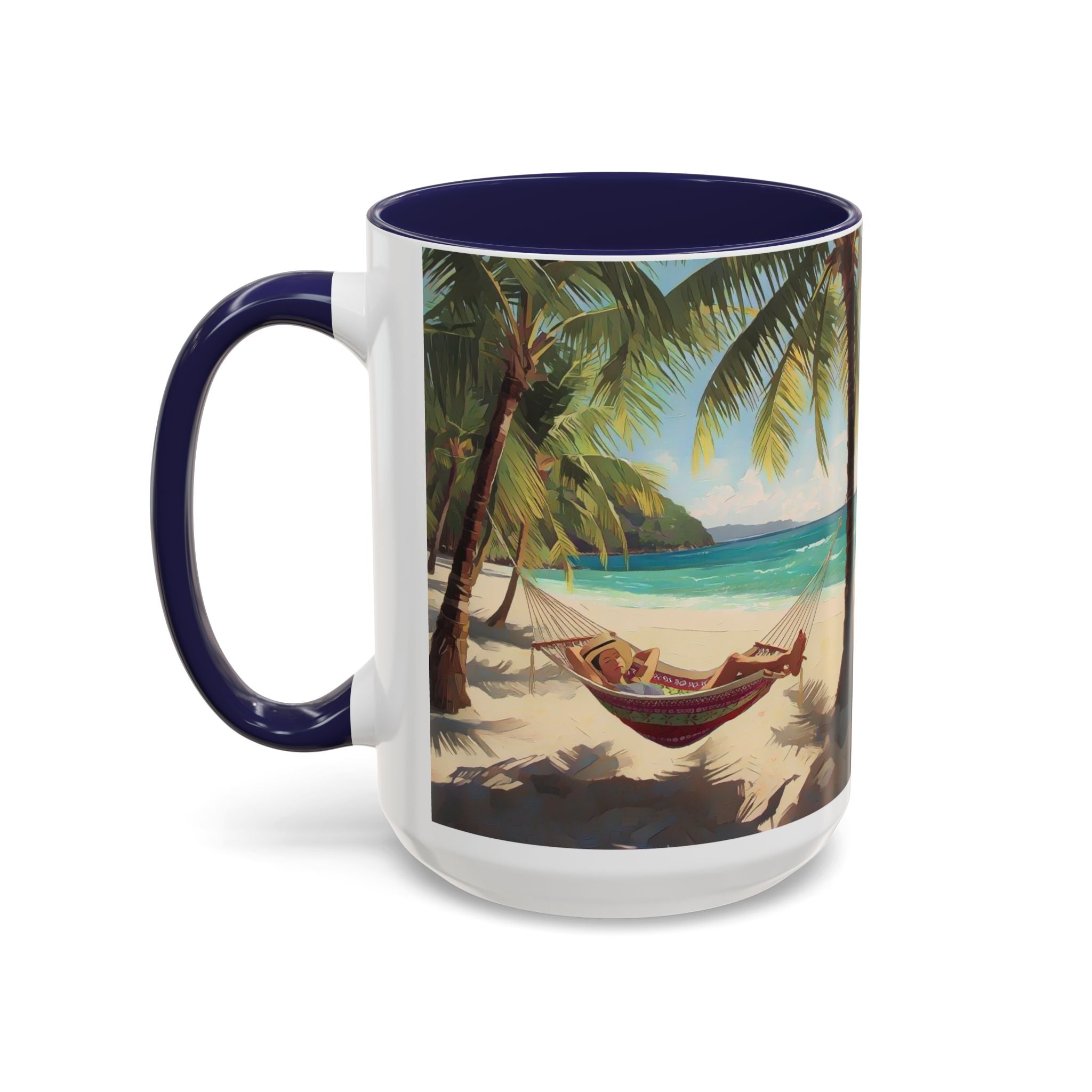 Tropical Beach Palm Trees & Hammock Coffee Mug