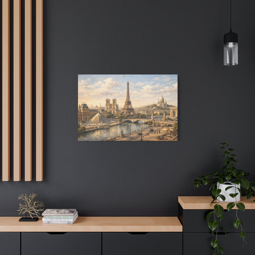 Paris Skyline Matte Canvas Wall Art