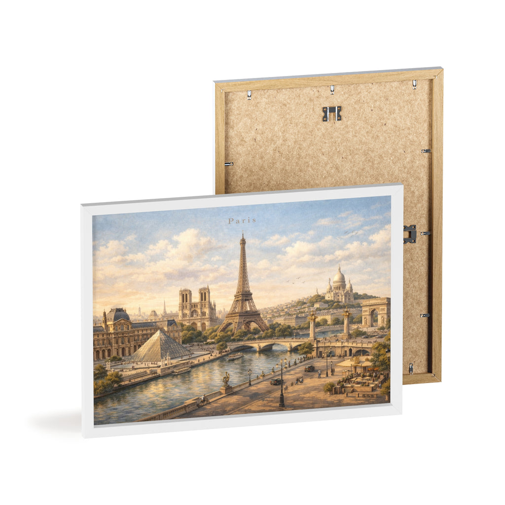 Paris Eiffel Tower Wood Framed Poster