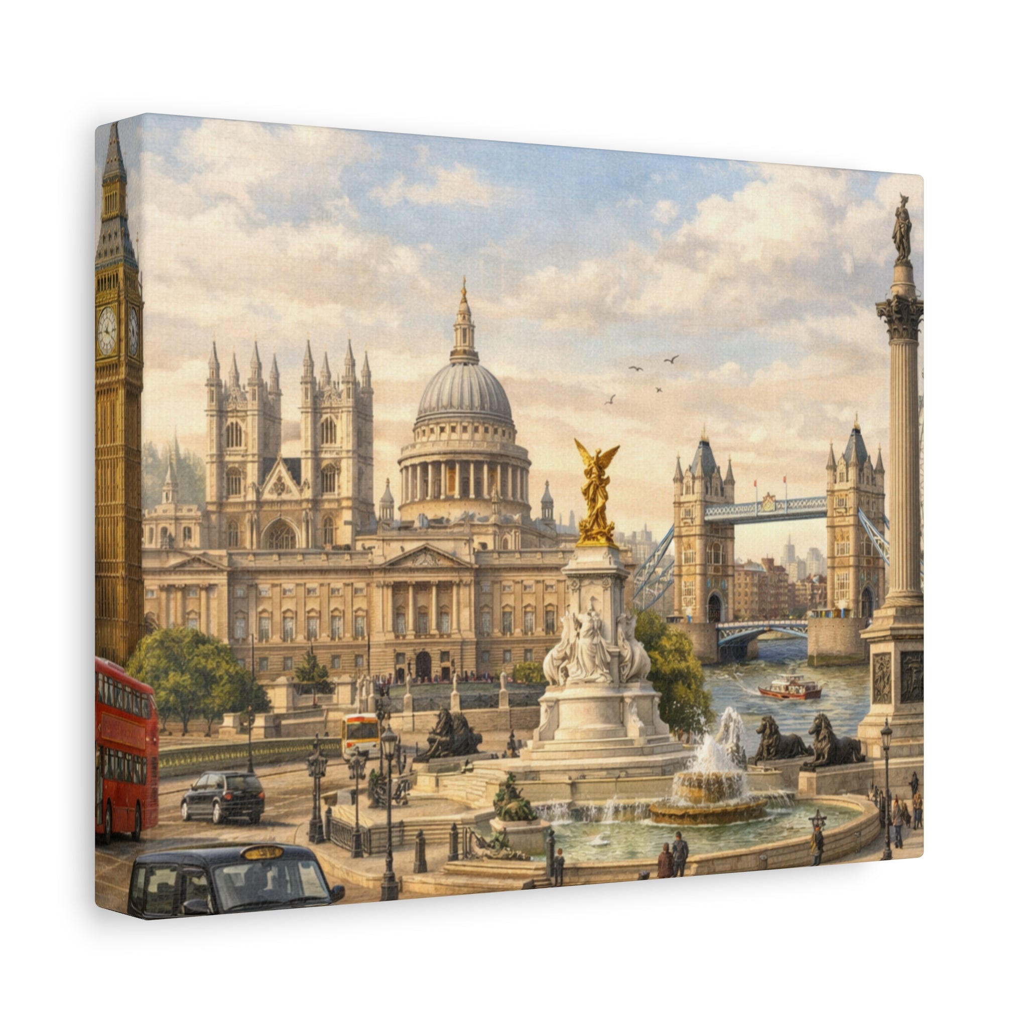 London Cityscape Matte Canvas Print Wall Art