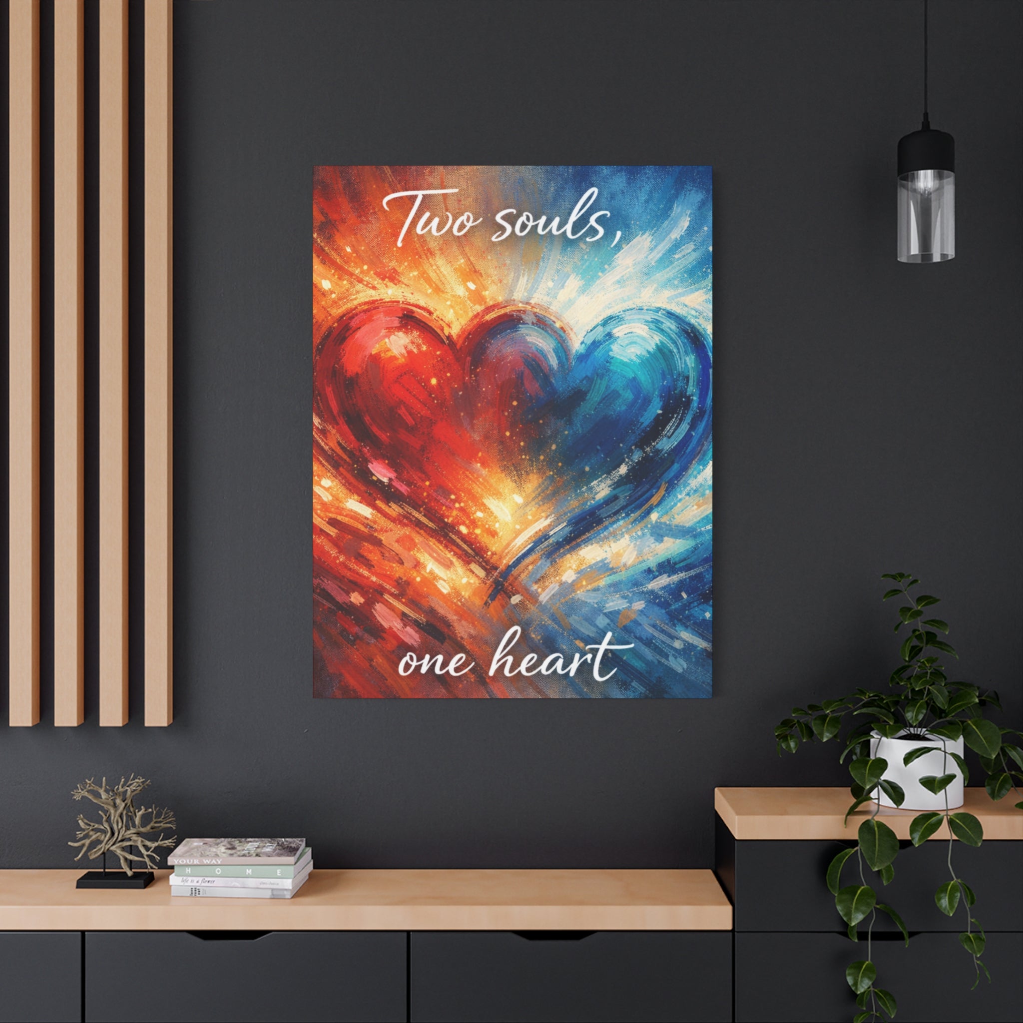 Two Souls One Heart Abstract Heart Canvas