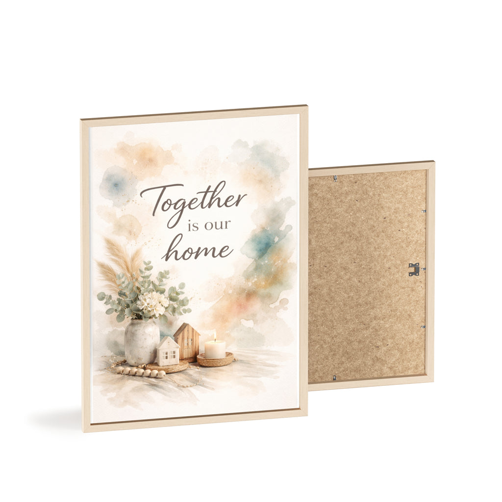 Together Is Our Home Framed Poster Cozy Watercolor Floral Wall Art
