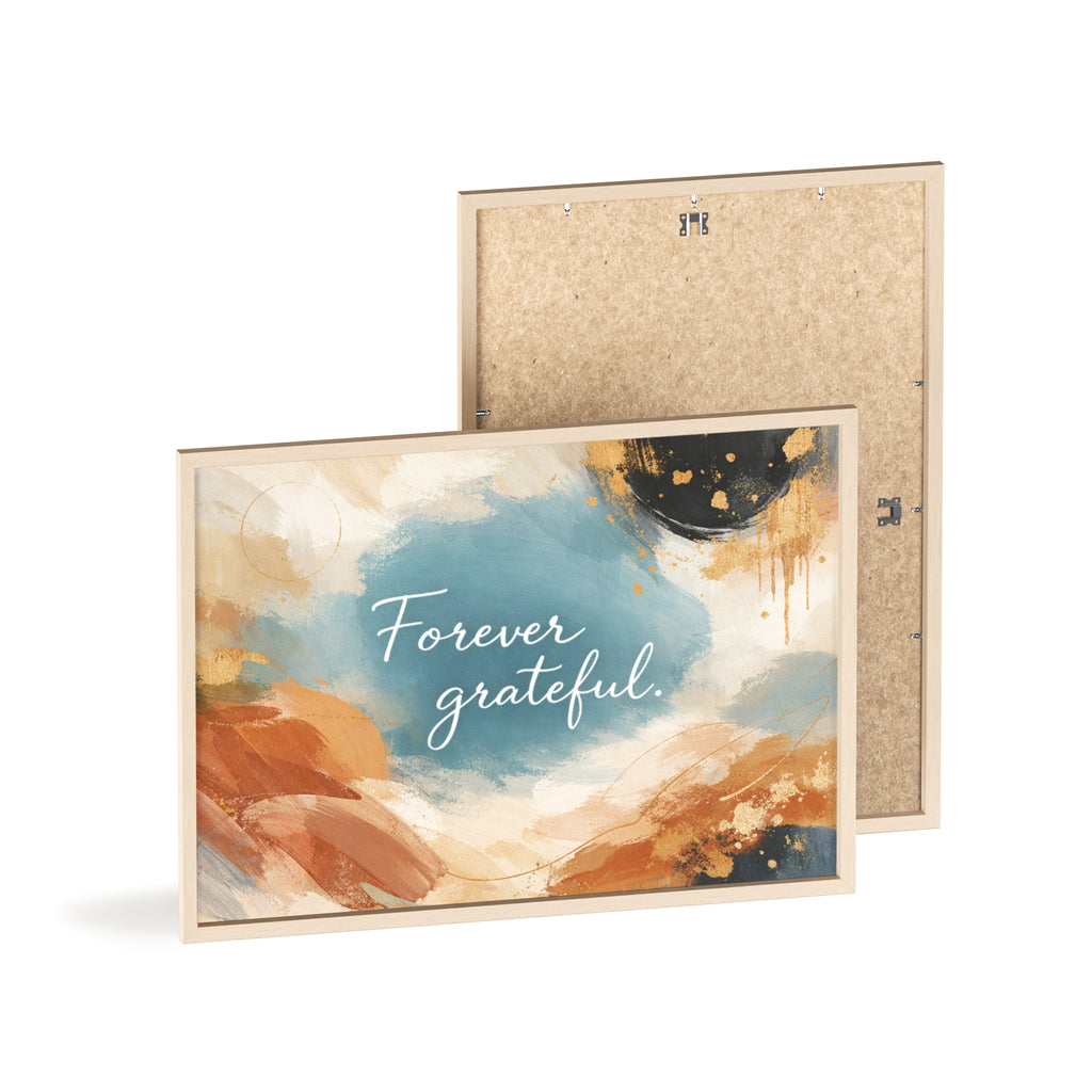 Forever Grateful Framed Poster Abstract Watercolor Wall Art