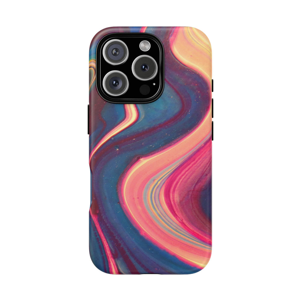 Colorful Wavy Marble Swirl Protective Phone Case