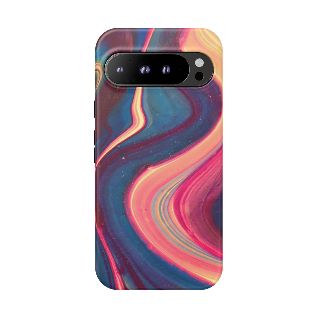Colorful Wavy Marble Swirl Protective Phone Case