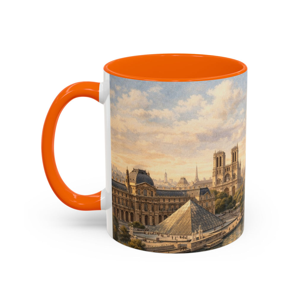 Paris Vintage Skyline Coffee Mug Eiffel Tower and Sacré‑Cœur