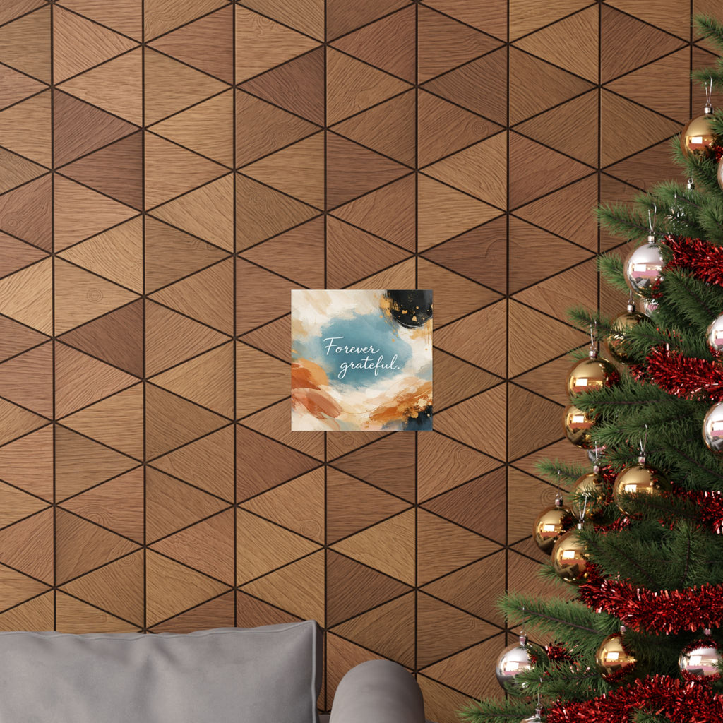 Forever Grateful Matte Poster Abstract Watercolor Wall Art