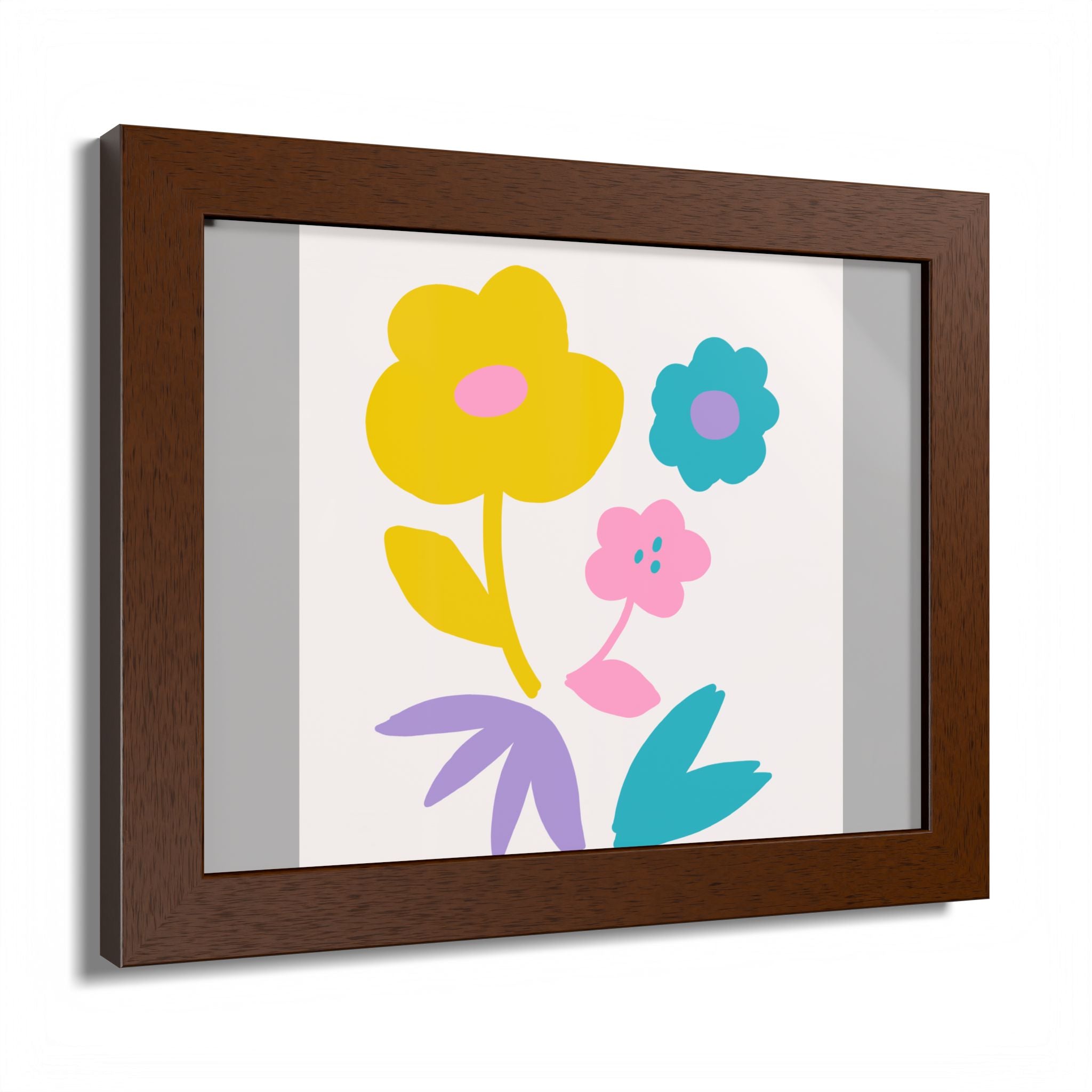 Multi-Color Floral Framed Poster