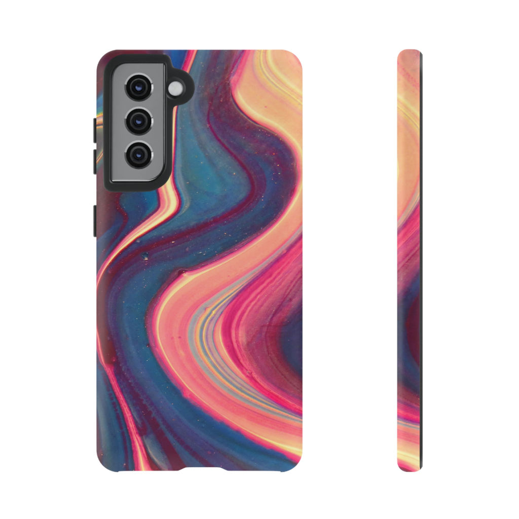Colorful Wavy Marble Swirl Protective Phone Case