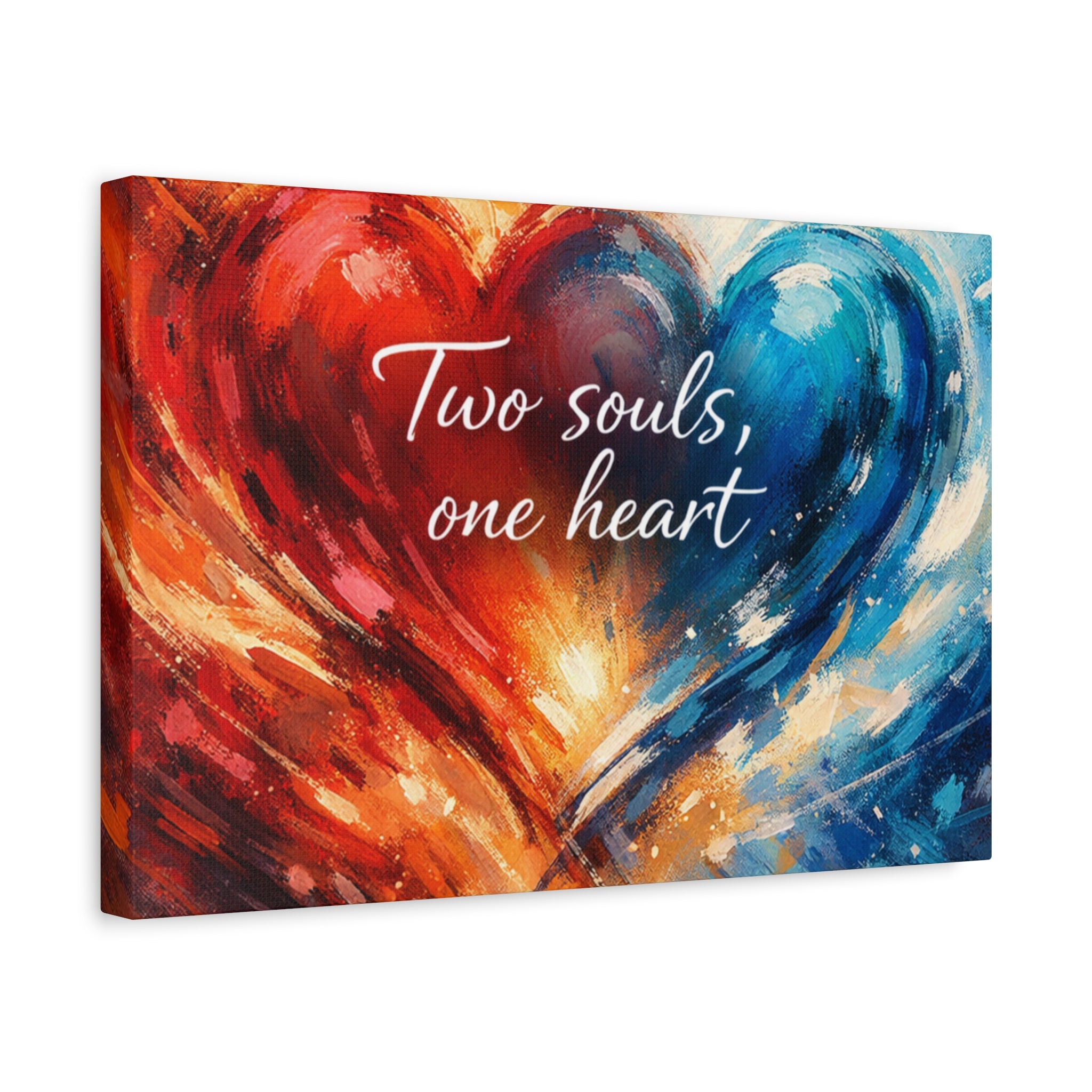 Two Souls One Heart Intertwined Heart Matte Canvas