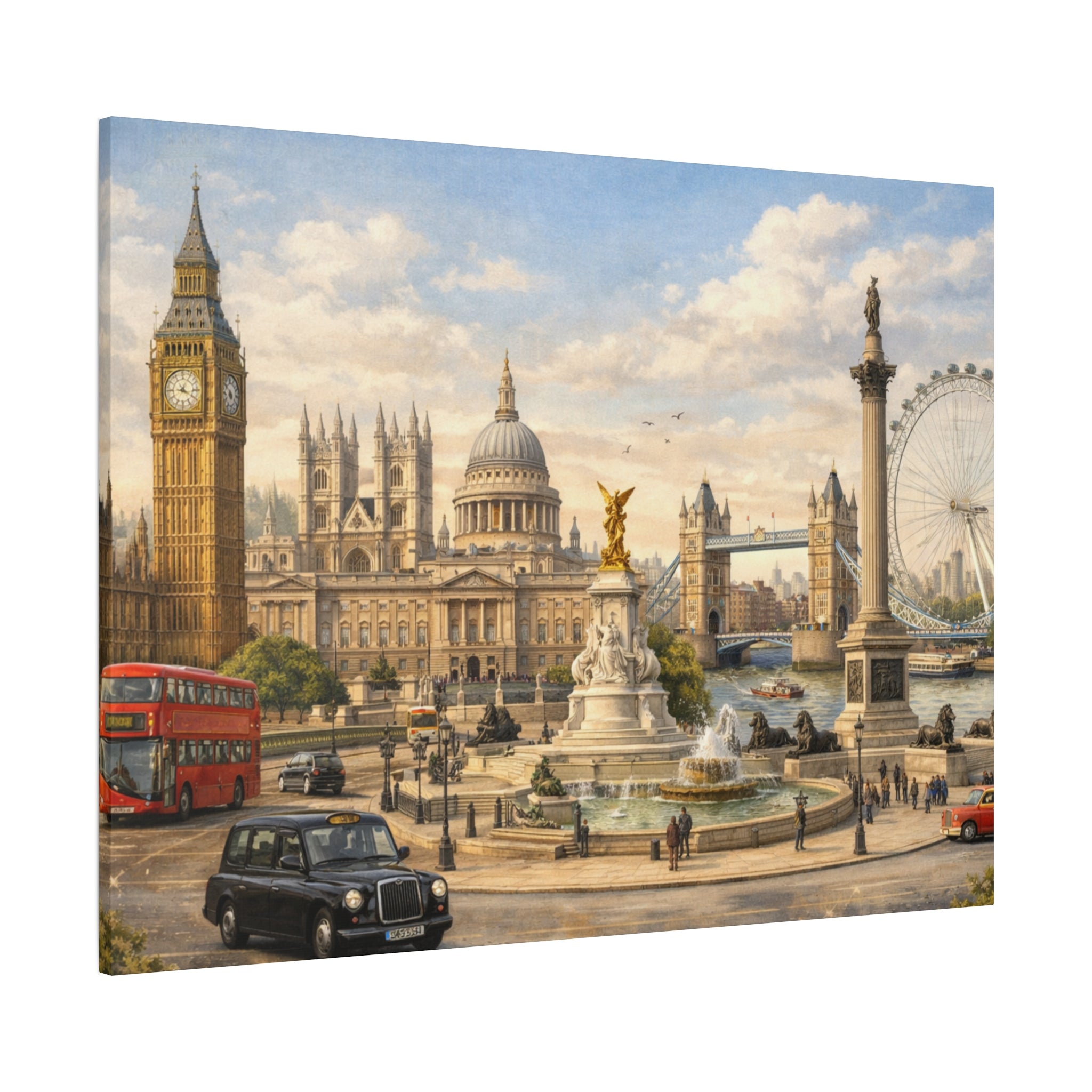 London Cityscape Matte Canvas Print Wall Art