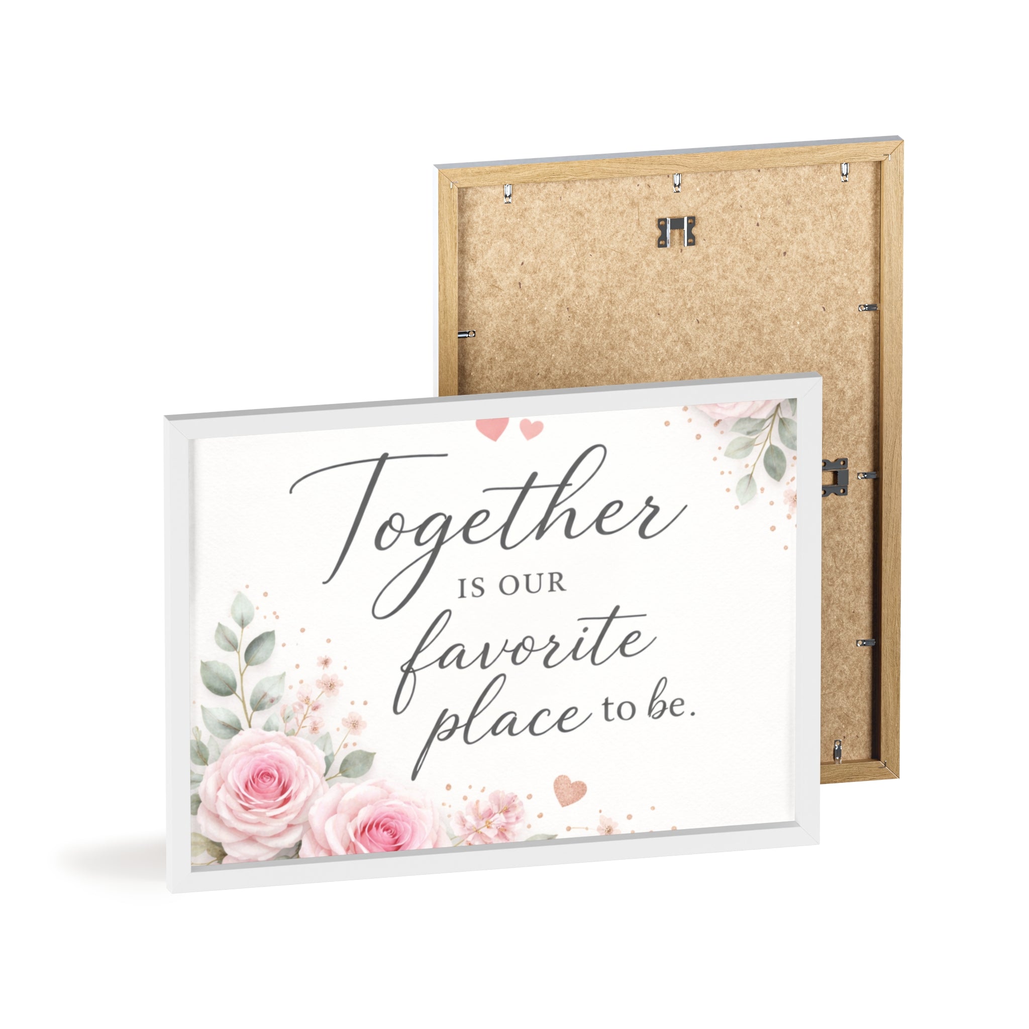 Together Is Our Favorite Place To Be Framed Floral Wall Art