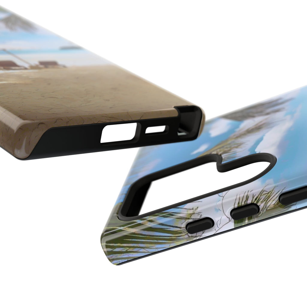 Beach Paradise Tropical Palm Beach Scene Tough Phone Case