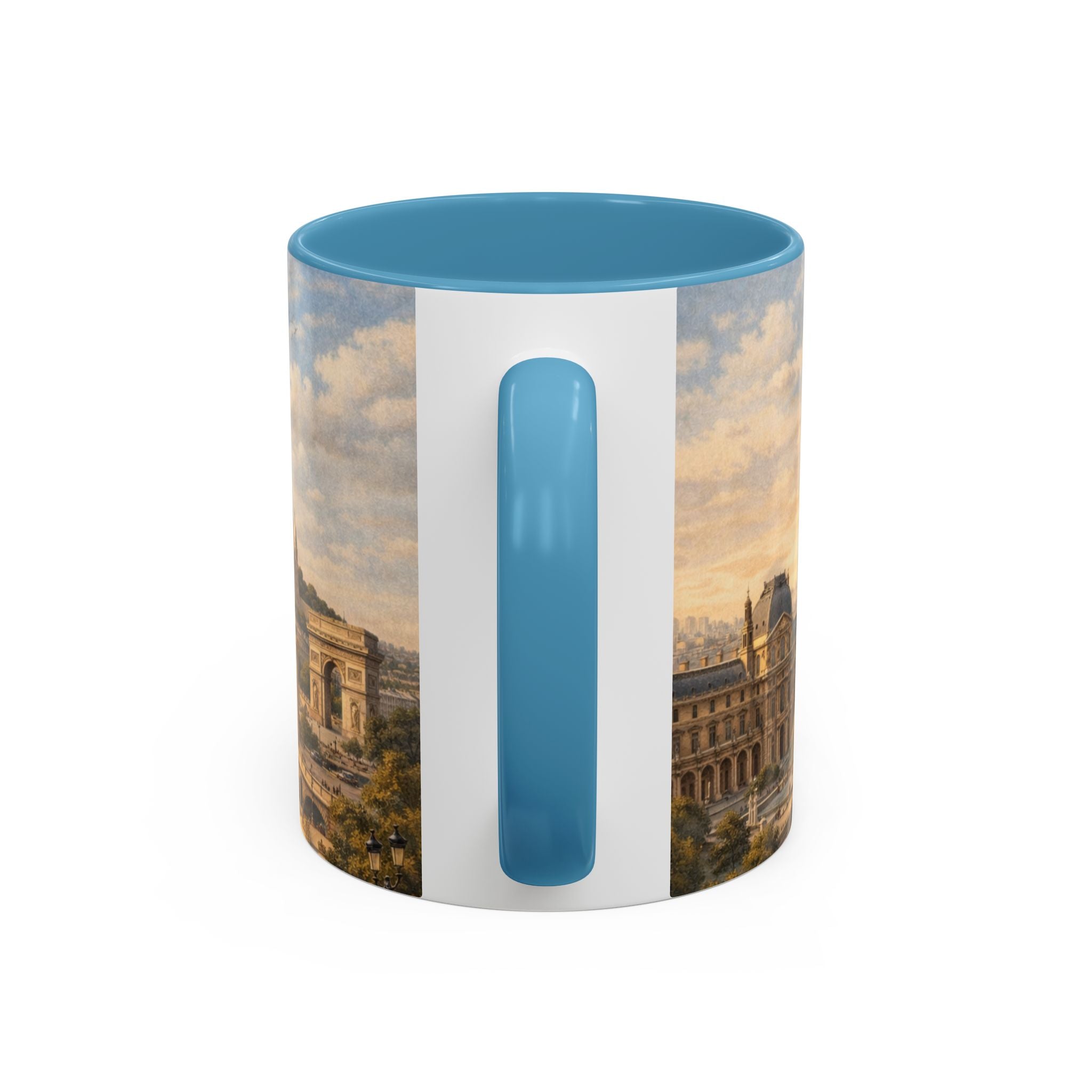 Paris Vintage Skyline Coffee Mug Eiffel Tower and Sacré‑Cœur