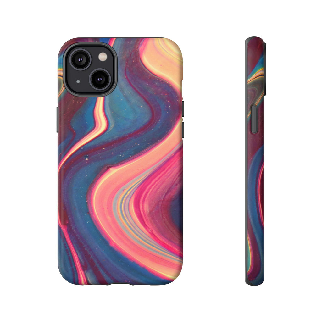 Colorful Wavy Marble Swirl Protective Phone Case