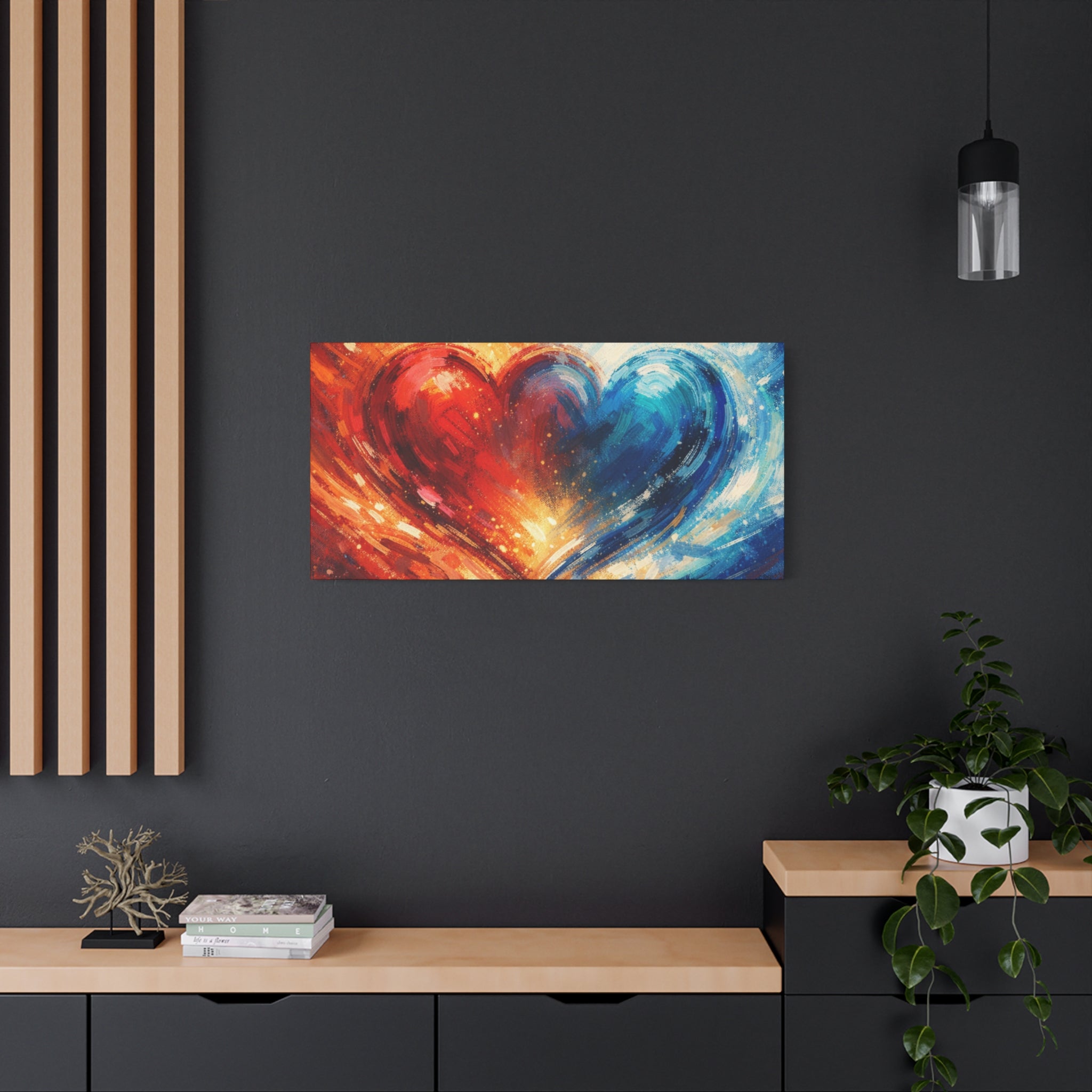 Two Souls One Heart Abstract Heart Canvas