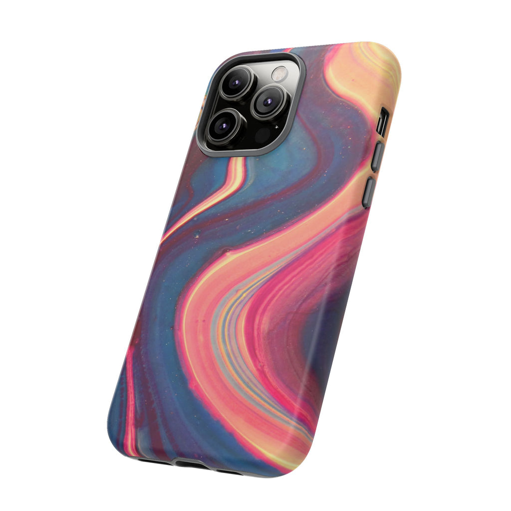 Colorful Wavy Marble Swirl Protective Phone Case