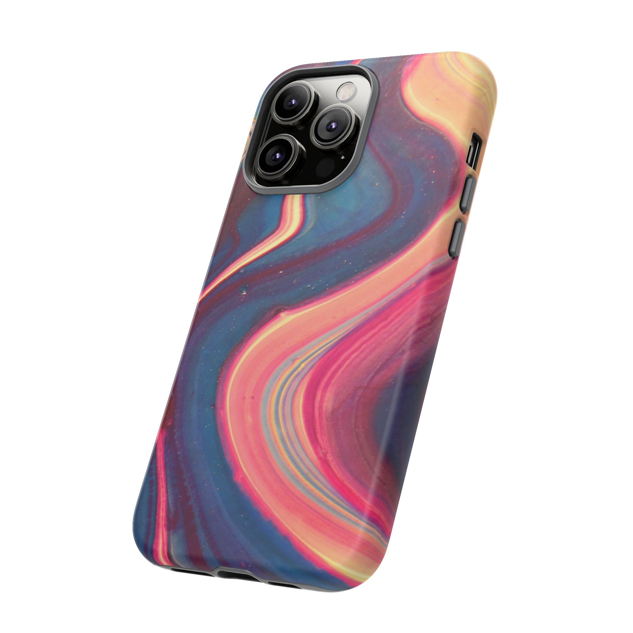 Colorful Wavy Marble Swirl Protective Phone Case