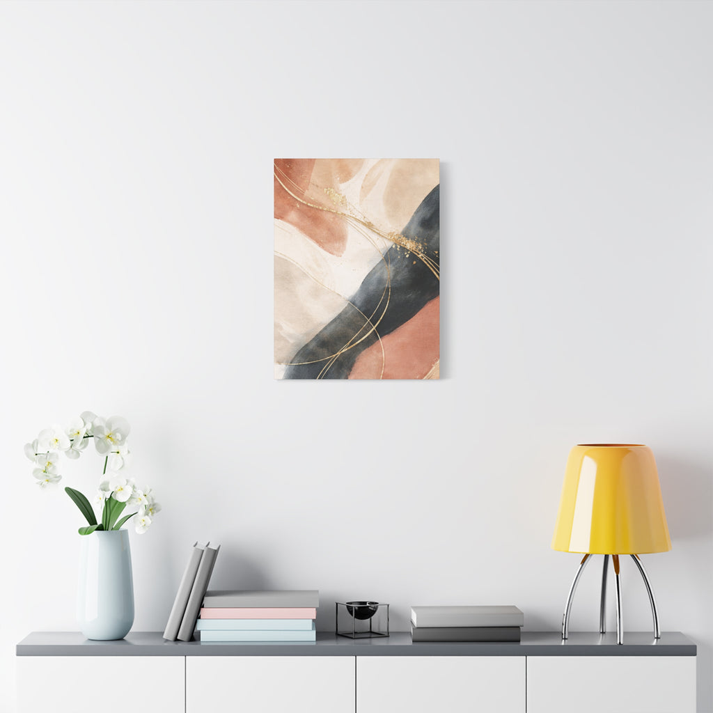 Abstract Blush & Gold Matte Canvas Print