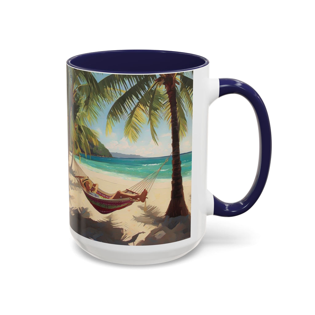 Tropical Beach Palm Trees & Hammock Coffee Mug