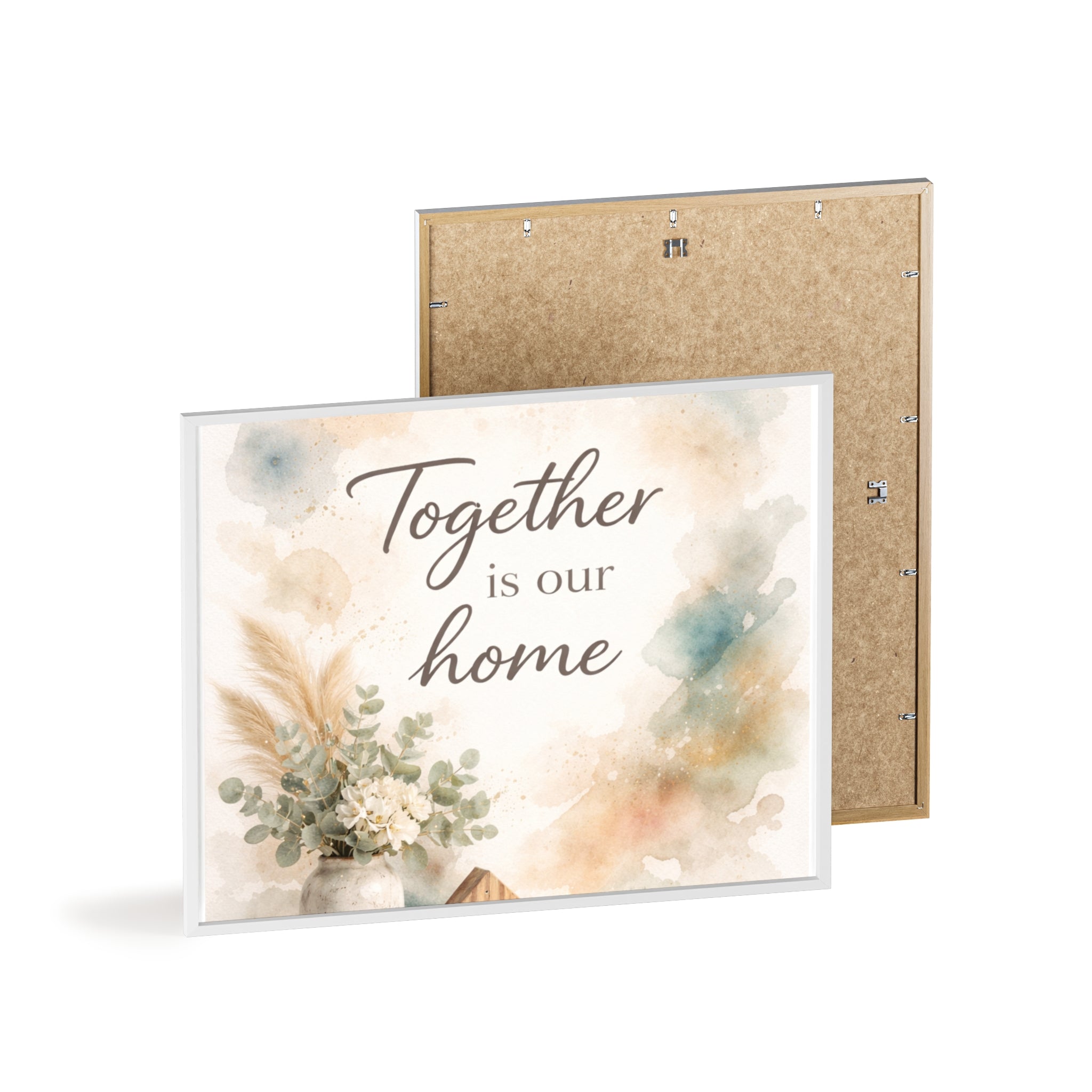 Together Is Our Home Framed Poster Cozy Watercolor Floral Wall Art