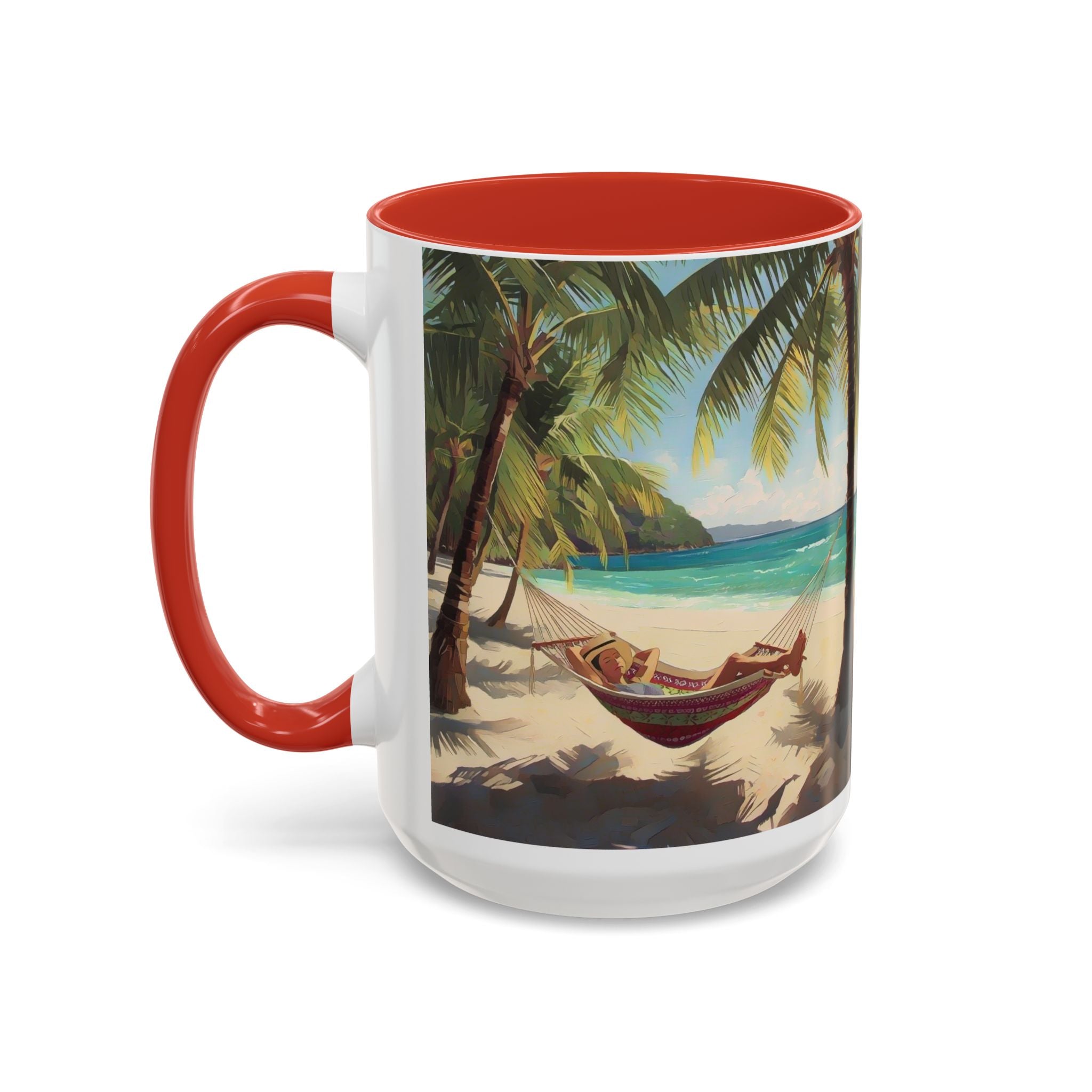Tropical Beach Palm Trees & Hammock Coffee Mug