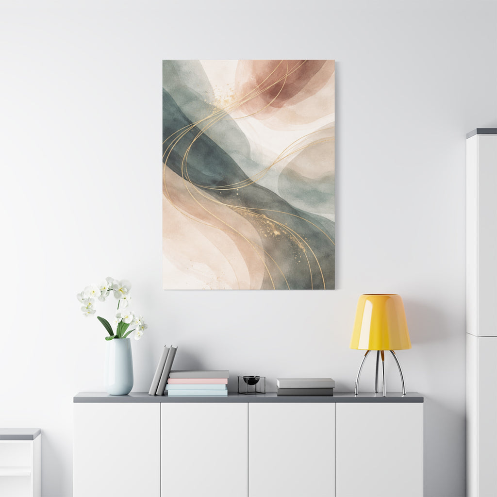 Abstract Coastal Waves Matte Canvas — Stretched Wall Art