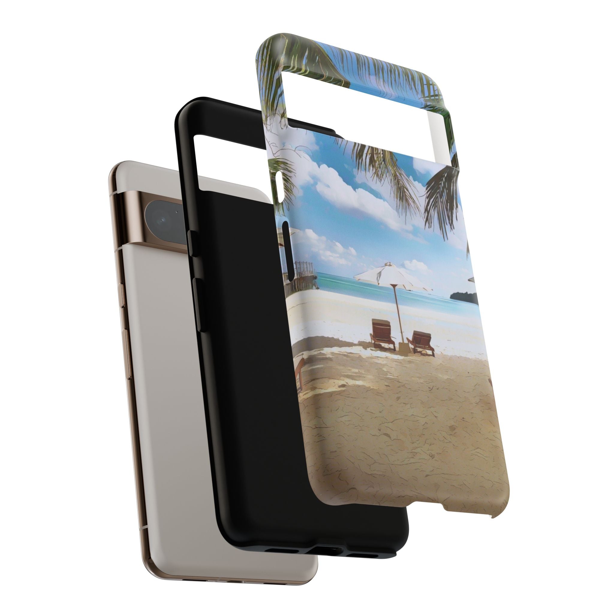 Beach Paradise Tropical Palm Beach Scene Tough Phone Case