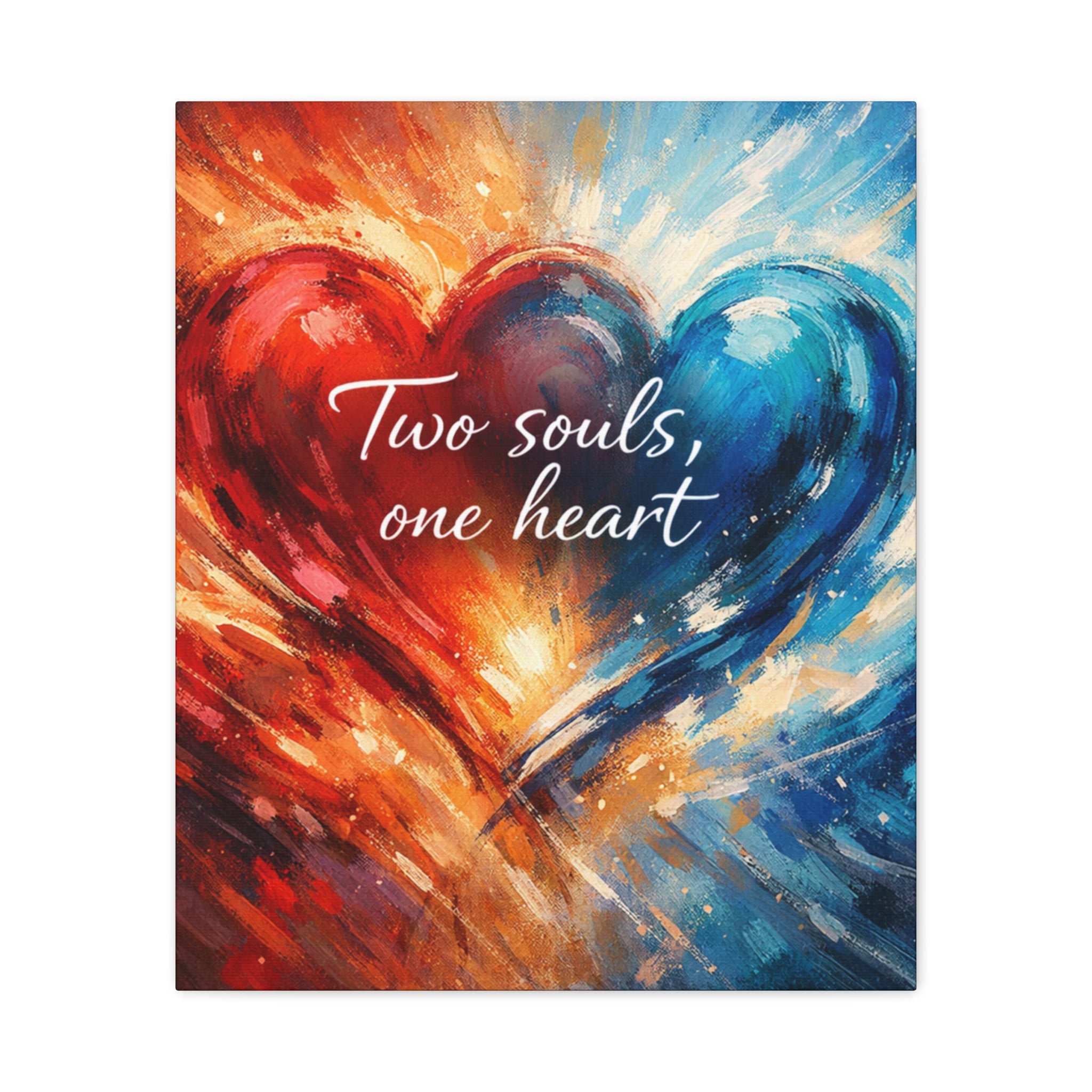 Two Souls One Heart Intertwined Heart Matte Canvas