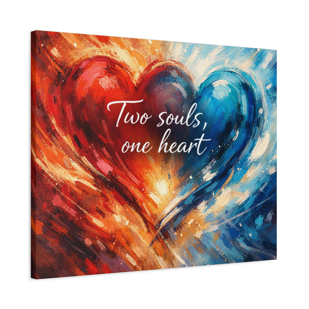 Two Souls One Heart Intertwined Heart Matte Canvas