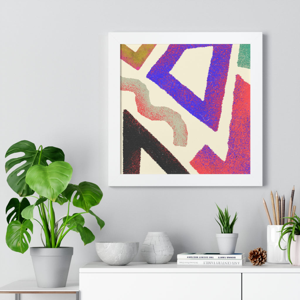 Abstract Colorful Geometric Framed Poster